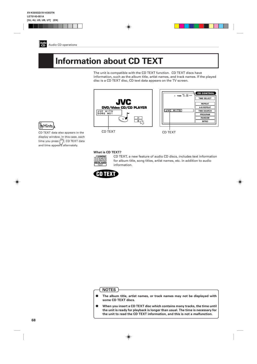 JVC XV-K505GD, XV-K503TN manual Information about CD Text, What is CD TEXT? 