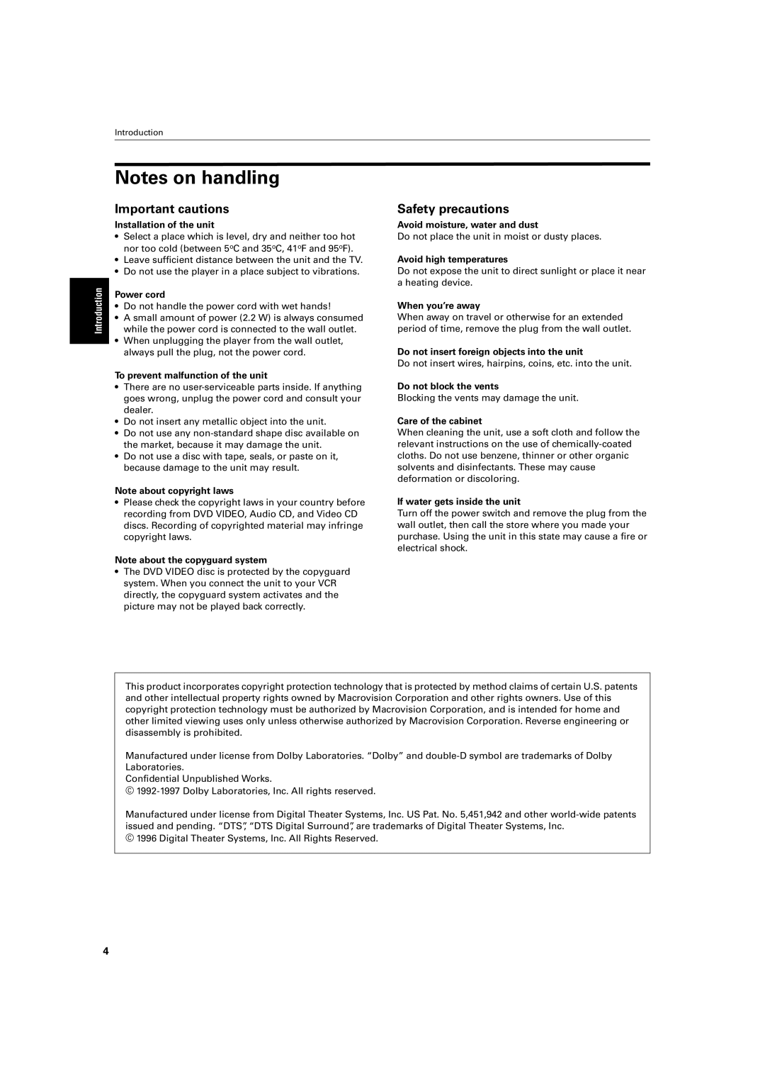 JVC XV-LTR1 manual Important cautions, Safety precautions 