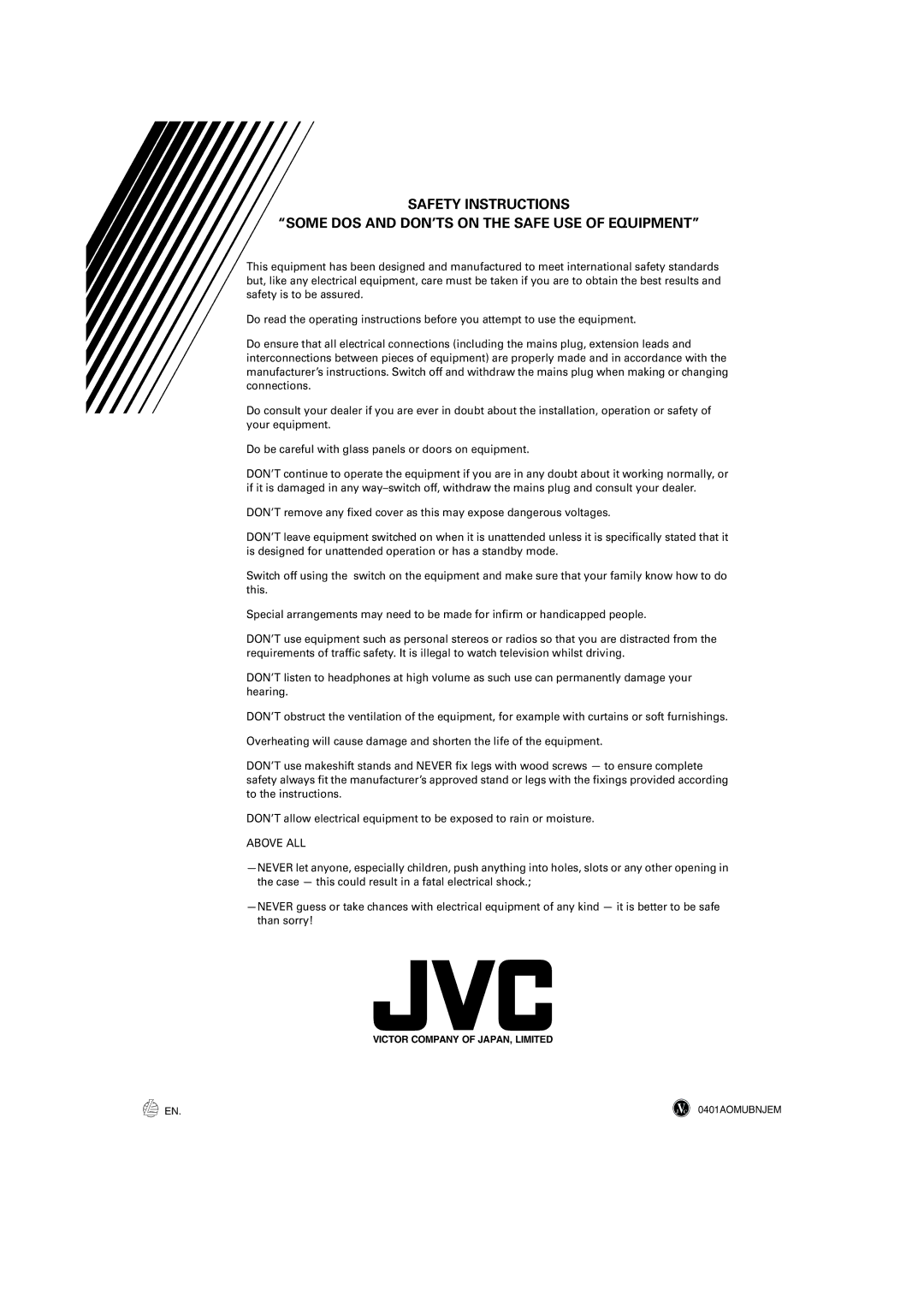 JVC XV-M50BK, XV-M52SL manual Above ALL 