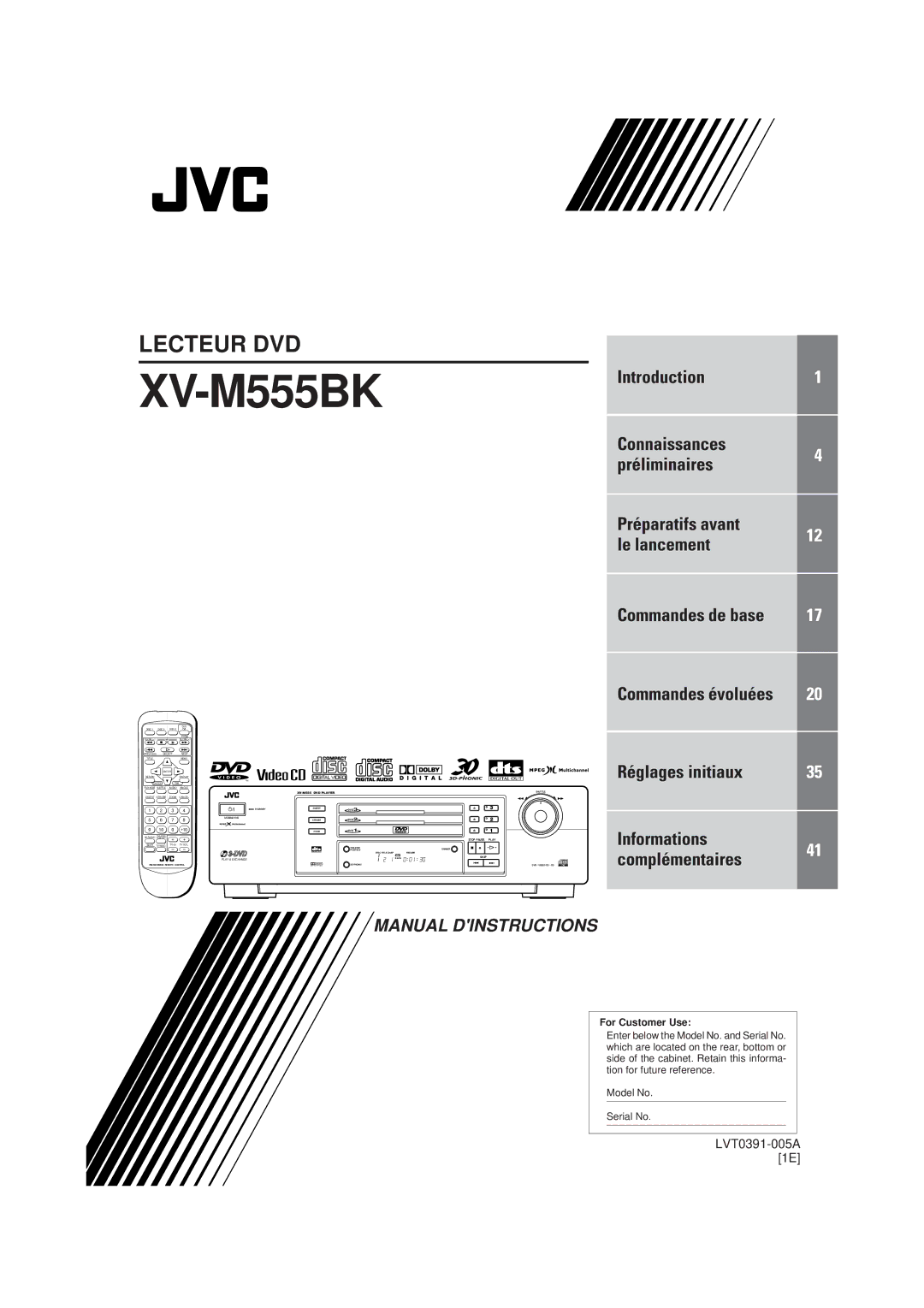 JVC XV-M555BK manual 