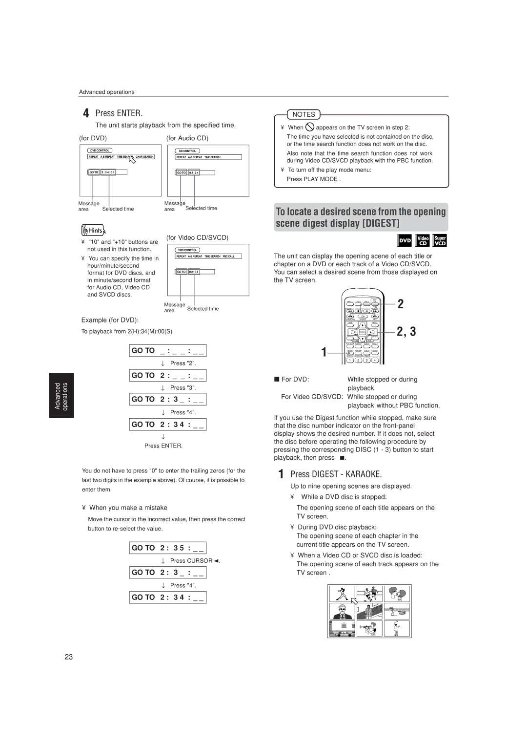 JVC XV-M557GD, XV-M556TN manual Press Digest Karaoke, For DVD For Audio CD 