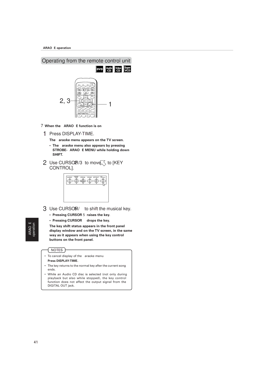 JVC XV-M557GD, XV-M556TN manual Operating from the remote control unit, Use Cursor 5/to shift the musical key 