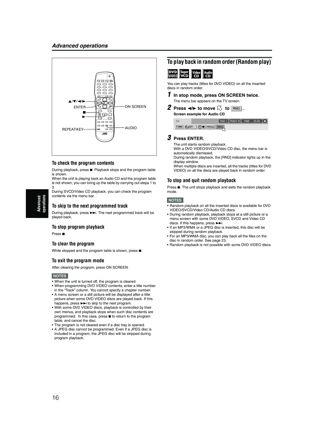 JVC XV-MK5GSL manual To play back in random order Random play 