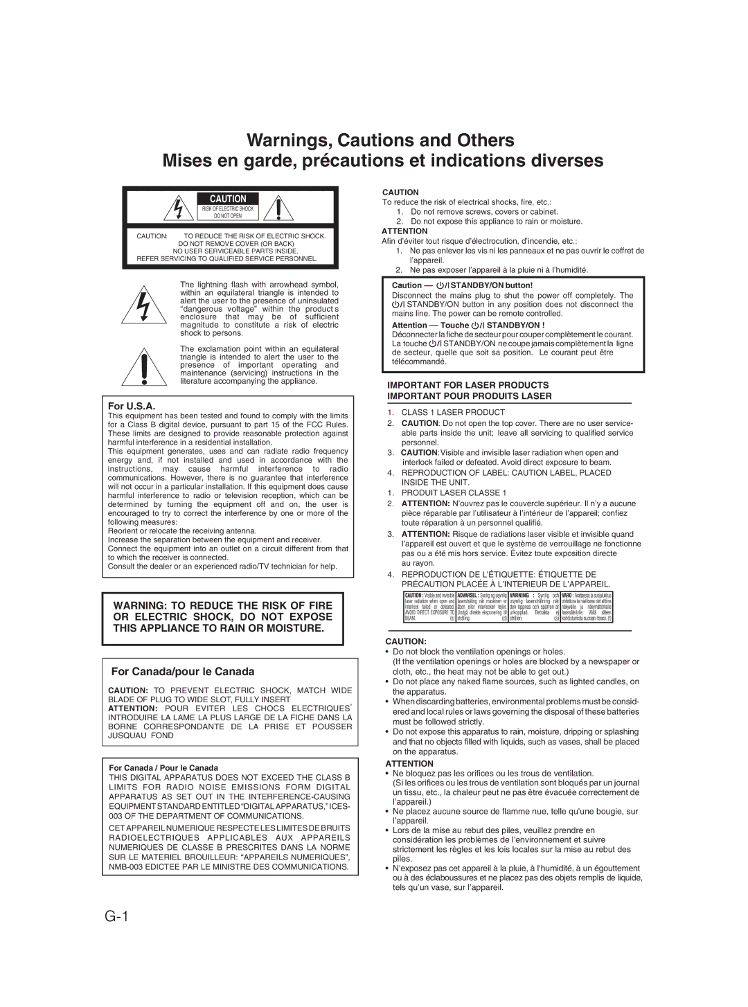 JVC XV-N310B/XV-N312S manual Mises en garde, précautions et indications diverses 