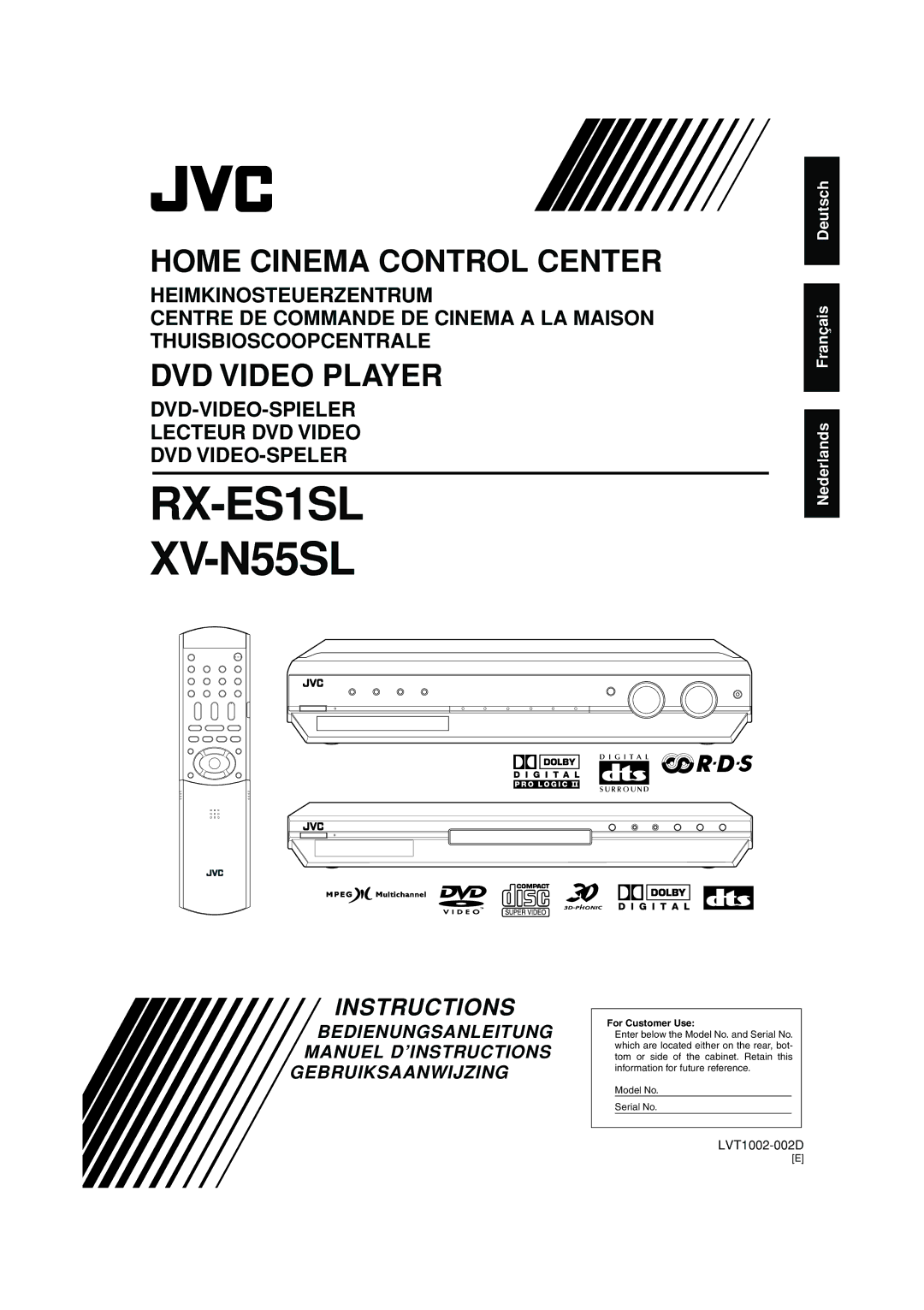 JVC manual RX-ES1SL XV-N55SL 