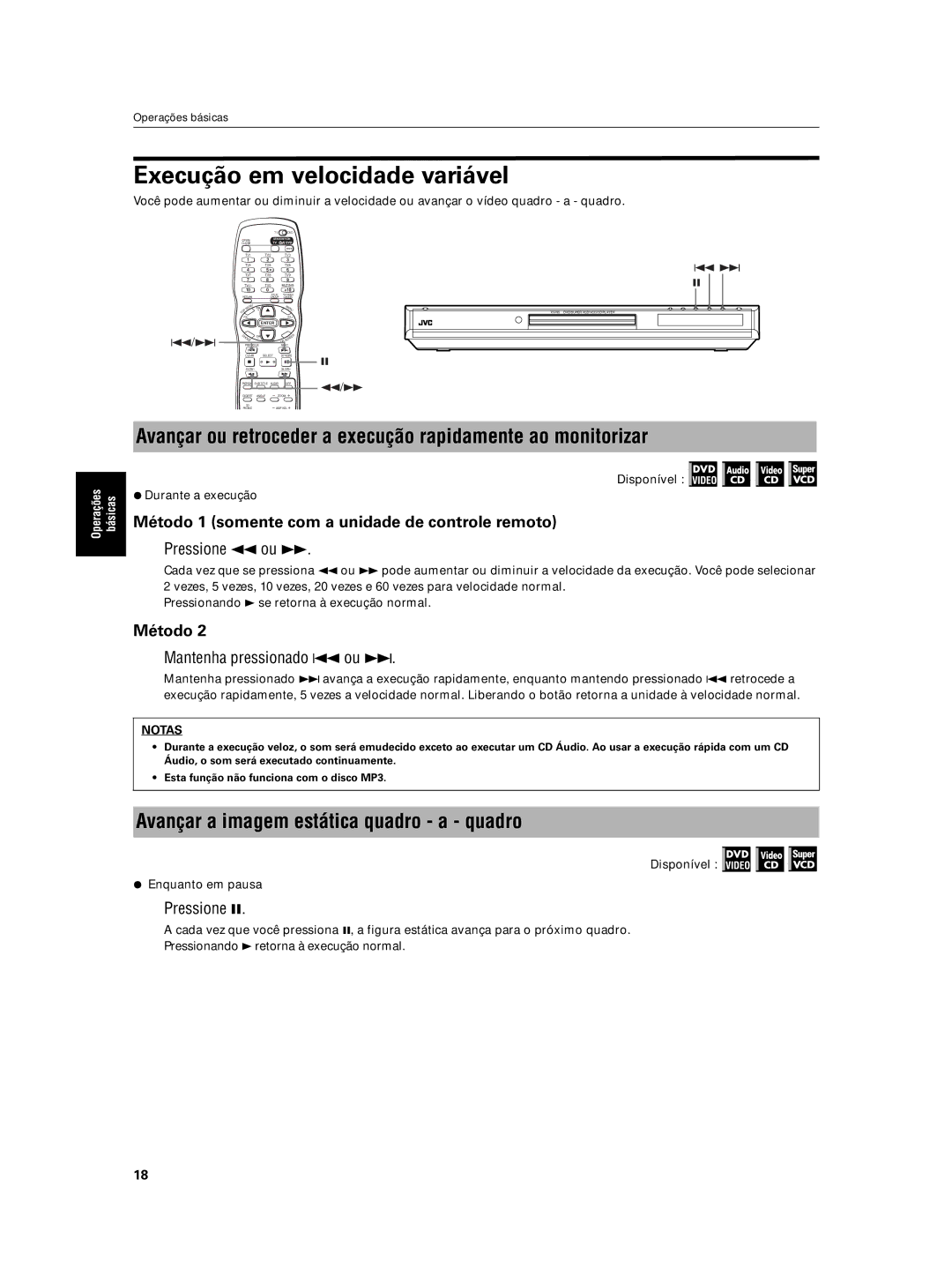 JVC XV-N5SL manual Execução em velocidade variável, Avançar ou retroceder a execução rapidamente ao monitorizar 