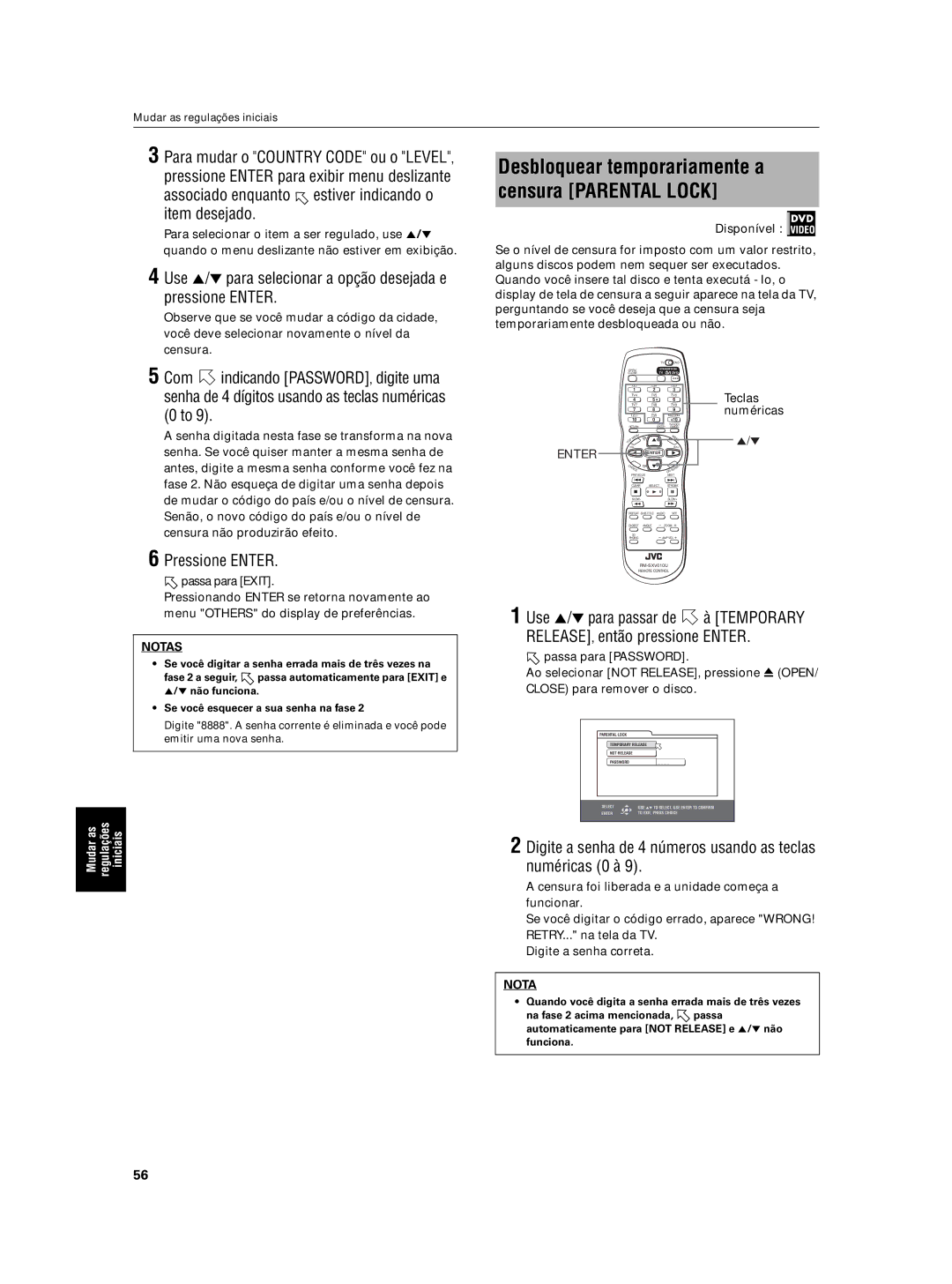 JVC XV-N5SL manual Use 5/∞ para selecionar a opção desejada e pressione Enter 