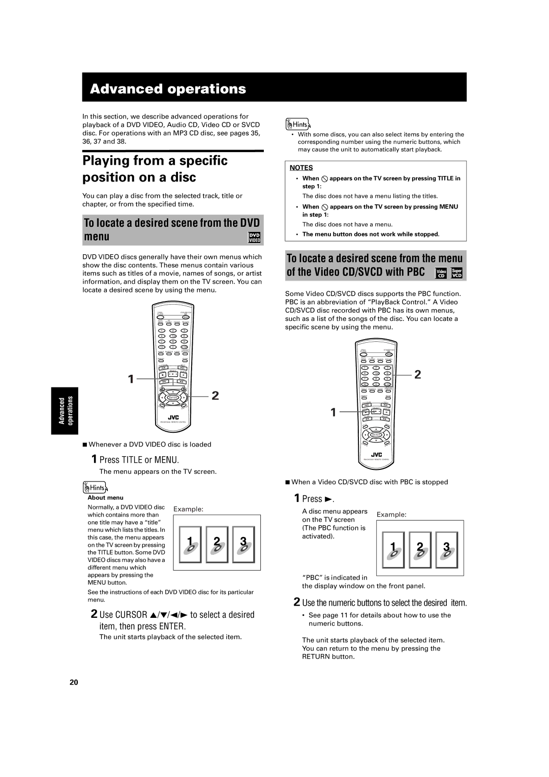 JVC XV-S300BK/XV-S302SL, XV- S300BK manual Press Title or Menu, When appears on the TV screen by pressing Title in step 