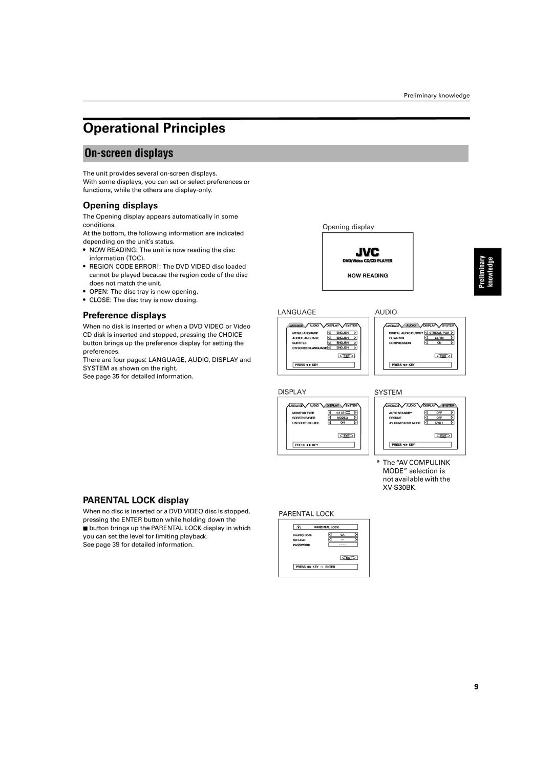 JVC XV-S30BK manual 