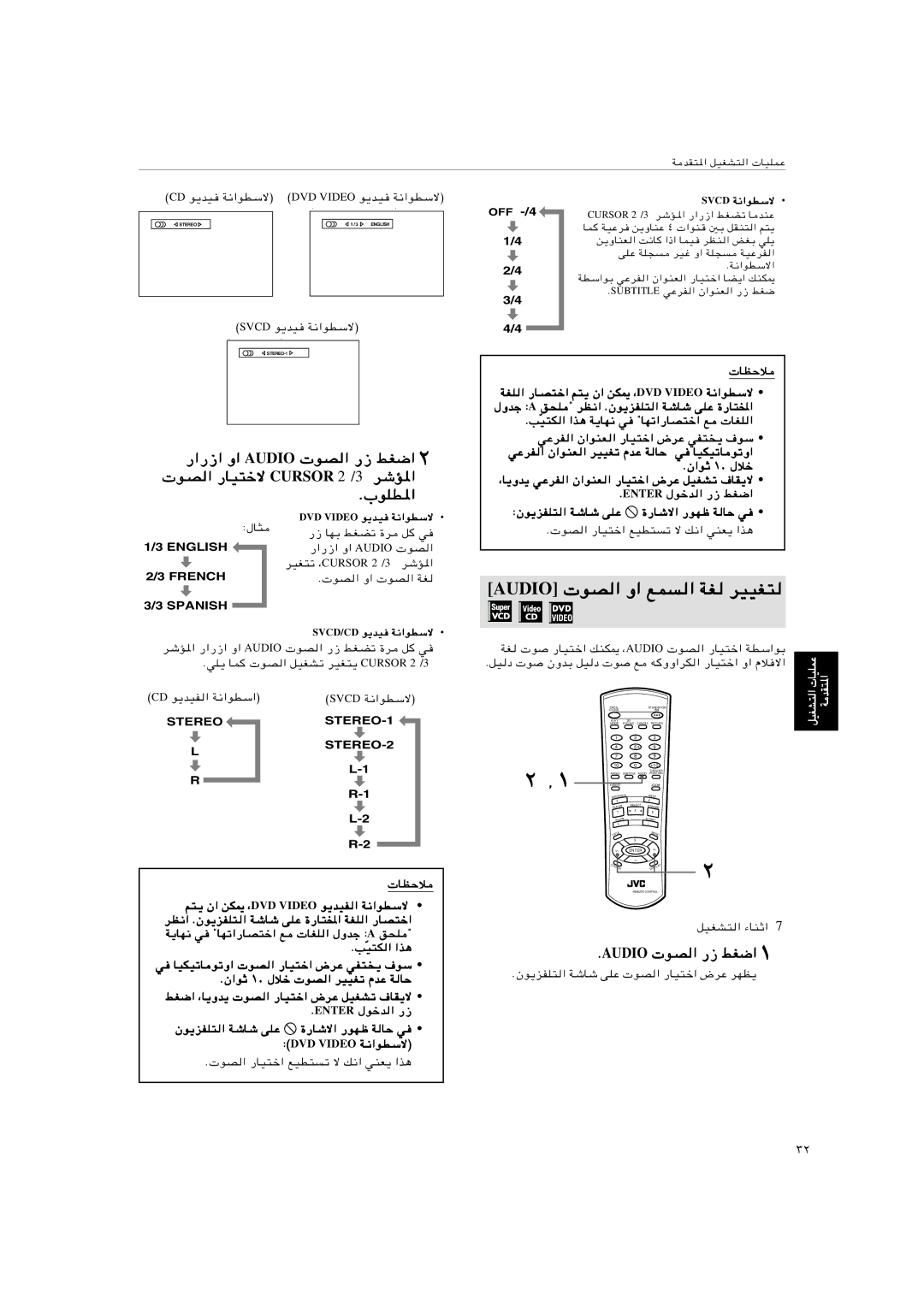 JVC XV-S402SL, XV-S403SG manual UB « Ë« lL, « WG dOOG², ?B-UO²šô Cursor 2/3 dýR*« »uKD*«, «-« Ë« Audio, Æaudio 