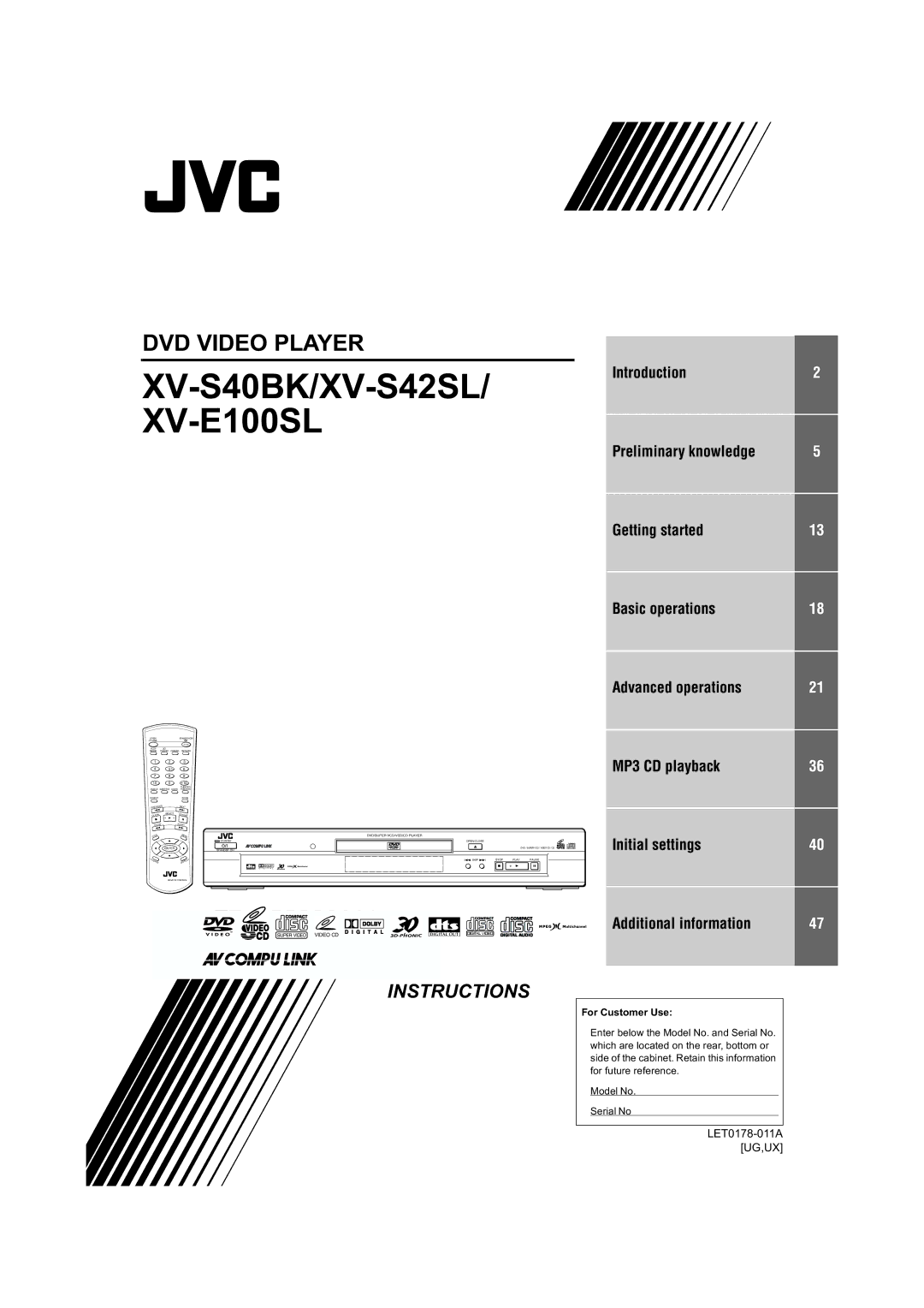 JVC XV-S42SL, XV-S40BK manual 96%.966 