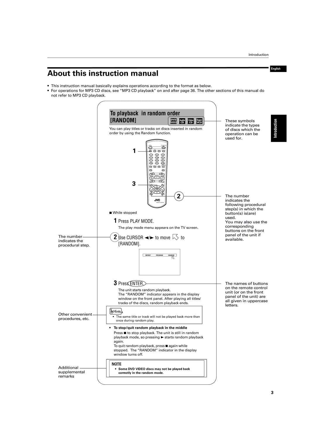 JVC XV-S42SL, XV-S40BK manual These symbols, Indicate the types, Discs which, Operation can be, Used for 