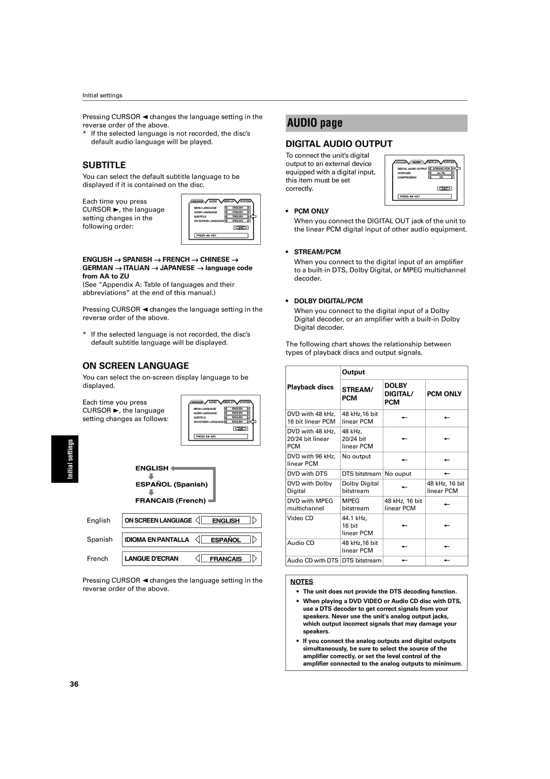 JVC XV-S45GD, S30BK manual Audio 