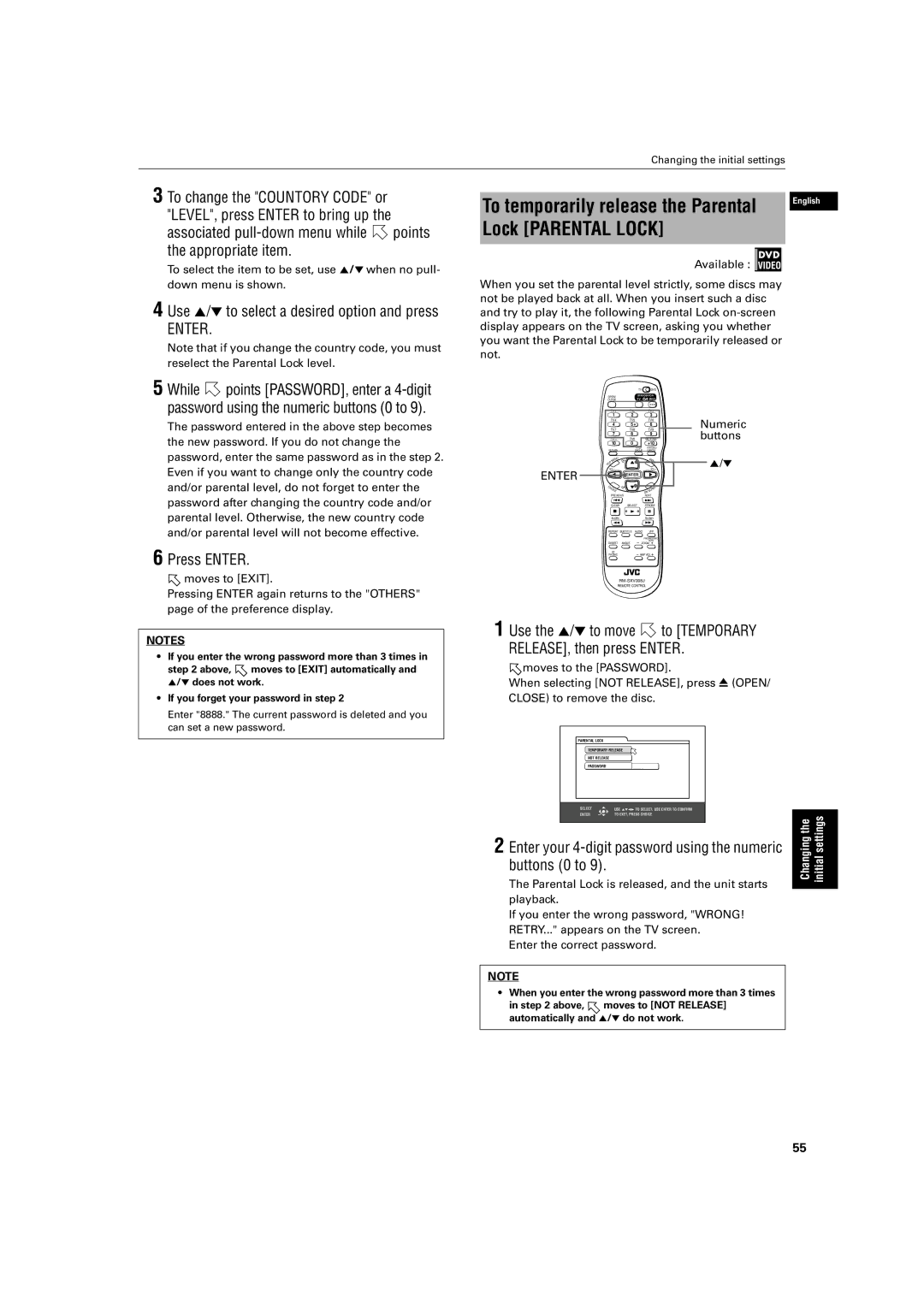 JVC XV-S500BK Associated pull-down menu while points the appropriate item, Use 5/∞ to select a desired option and press 