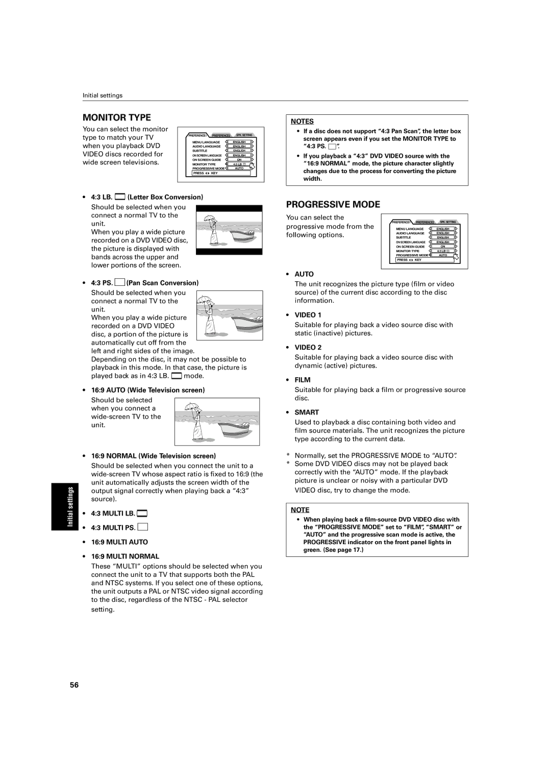 JVC XV-SA72SL 43 LB. Letter Box Conversion, 43 PS. Pan Scan Conversion, Auto Wide Television screen, Multi LB Multi PS 