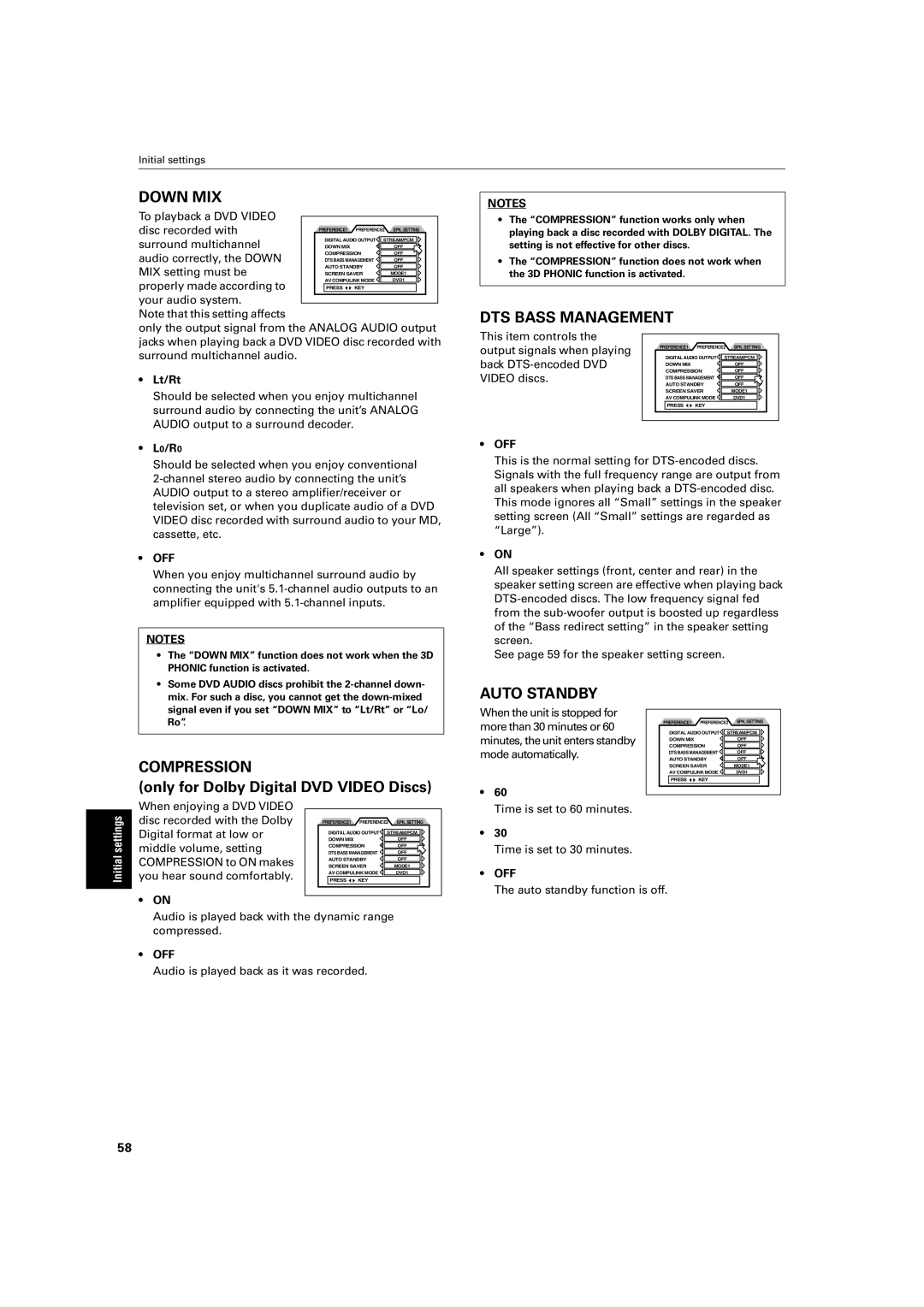 JVC XV-SA72SL manual Only for Dolby Digital DVD Video Discs 