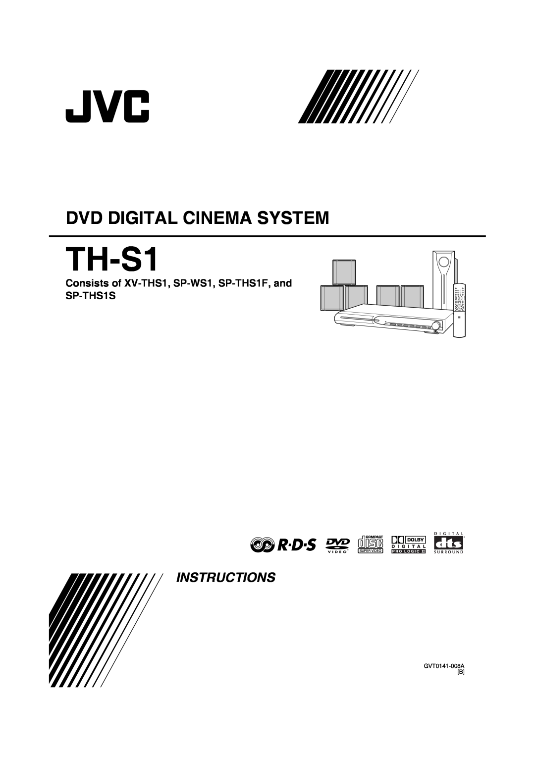 JVC SP-WS1, XV-THS1, SP-THS1S, SP-THS1F manual TH-S1, Dvd Digital Cinema System, Instructions 