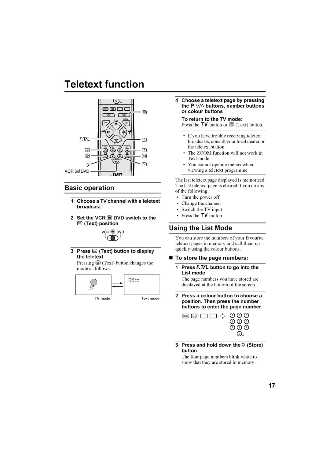 JVC AV-32T5SK, AV-32T5BK, AV-28T5SK, AV-28T5BK, AV-32T5SR, AV-32T5BR, AV-28T5SR, AV-28T5BR manual Teletext function 