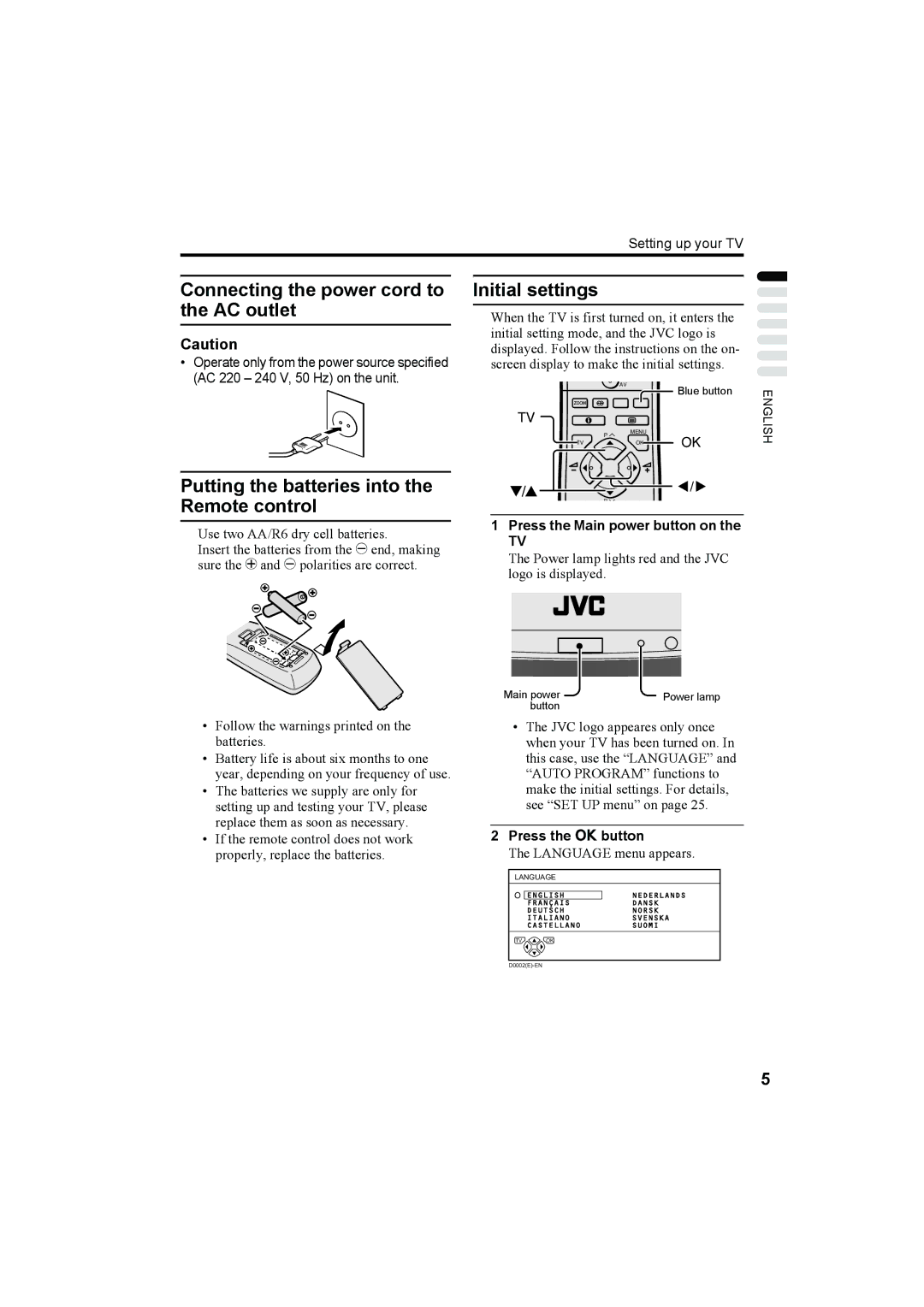 JVC AV-32T5SK, AV-32T5BK, AV-28T5SK, AV-28T5BK, AV-32T5SR, AV-32T5BR, AV-28T5SR, AV-28T5BR manual 