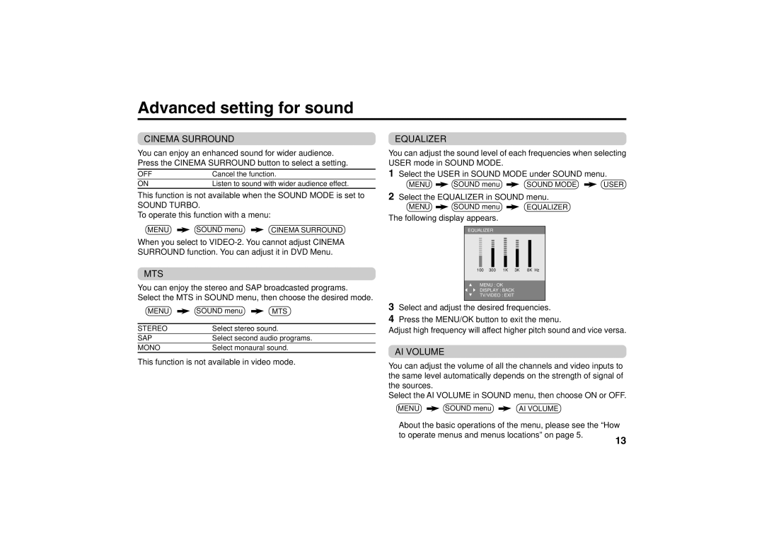 JVC AV-29MT35, AV-29MT15, AV-29VA15, AV-21MT35, AV-21MT15, AV-21VA15, AV-25MT35, AV-25MT15, AV-25VA15 Cinema Surround, Mts 