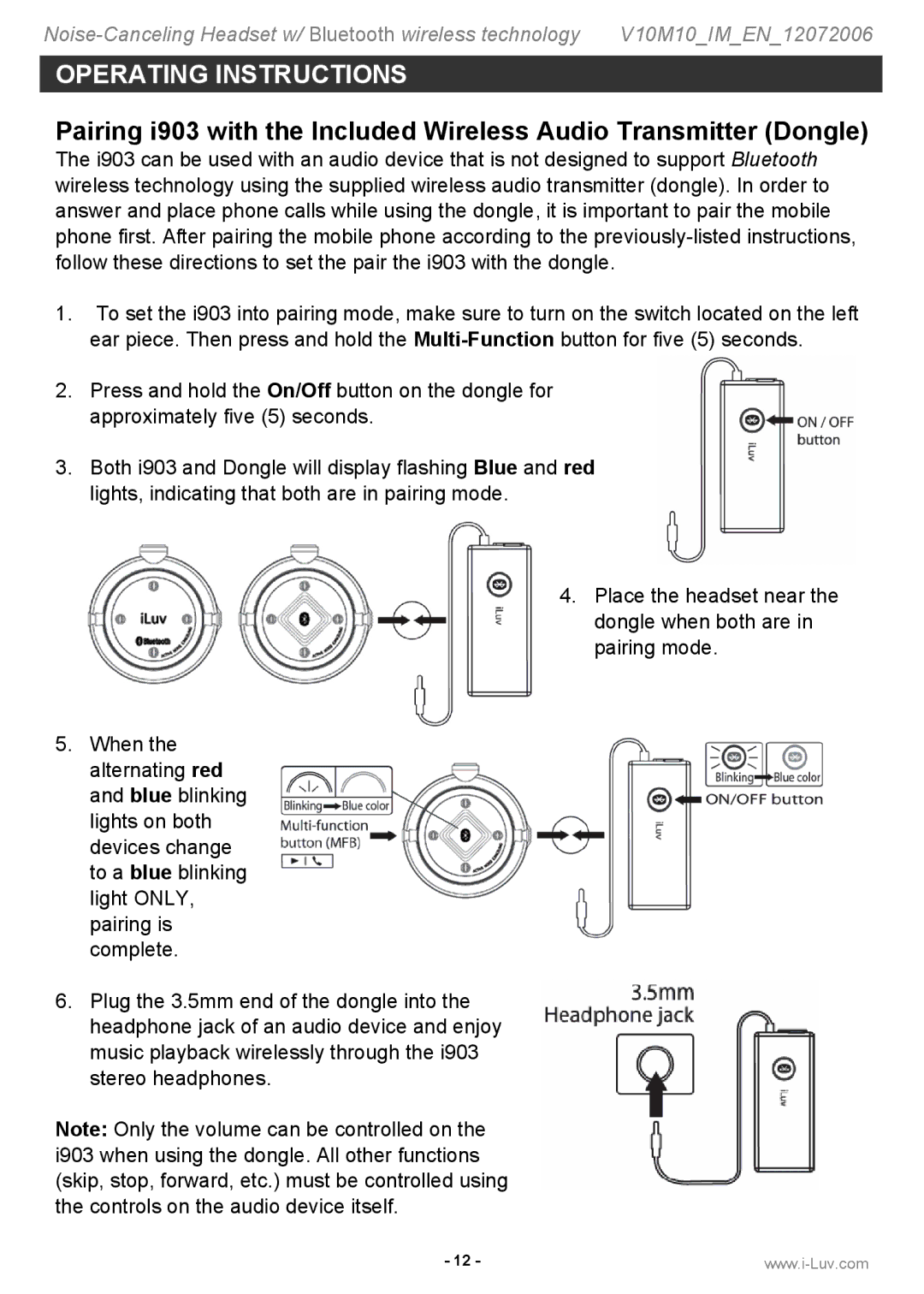 Jwin i903 instruction manual Operating Instructions 