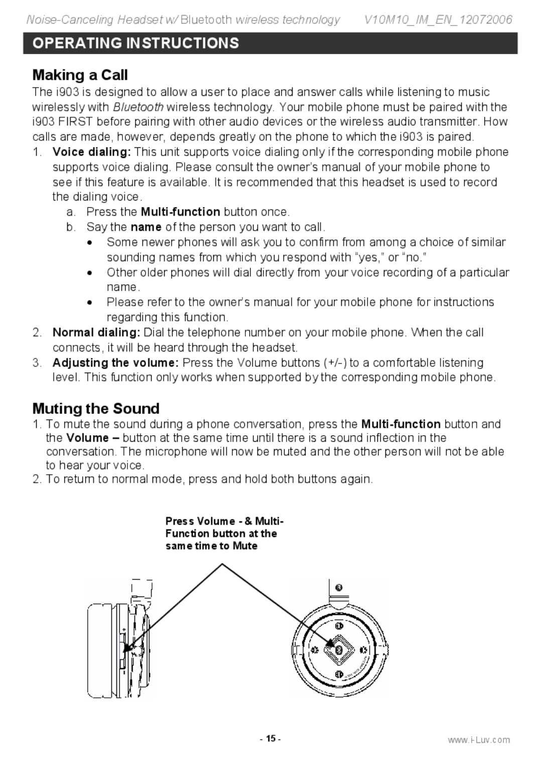 Jwin i903 instruction manual Making a Call, Muting the Sound 