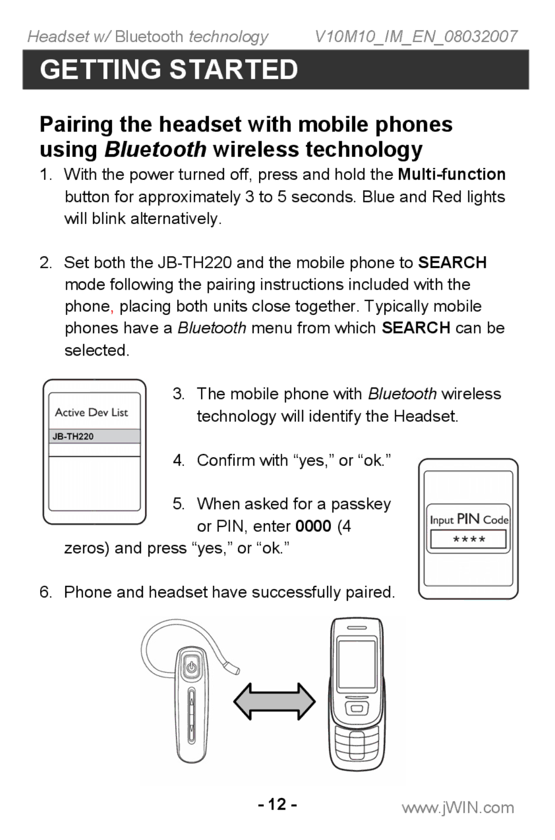 Jwin JB TH220 instruction manual Getting Started 