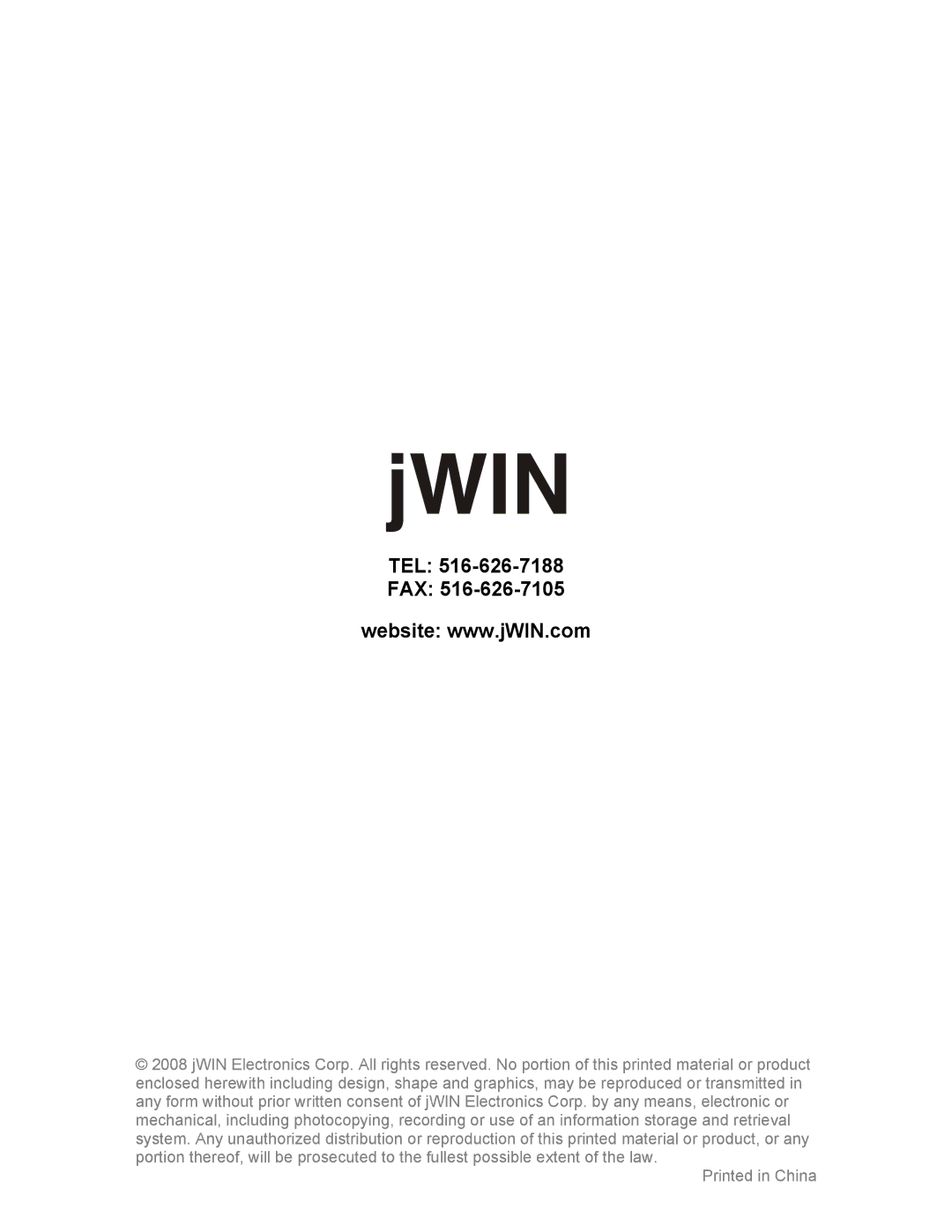 Jwin JD-VD762 instruction manual Tel Fax 