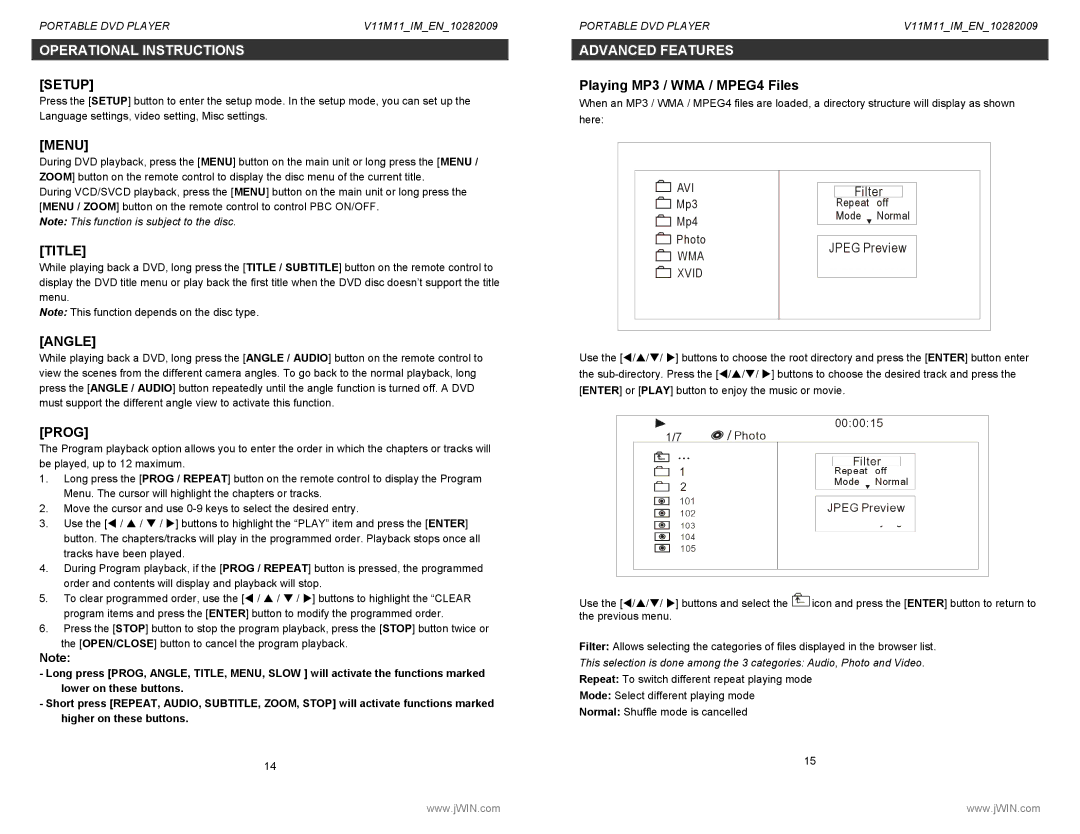 Jwin JD-VD768 instruction manual Advanced Features 