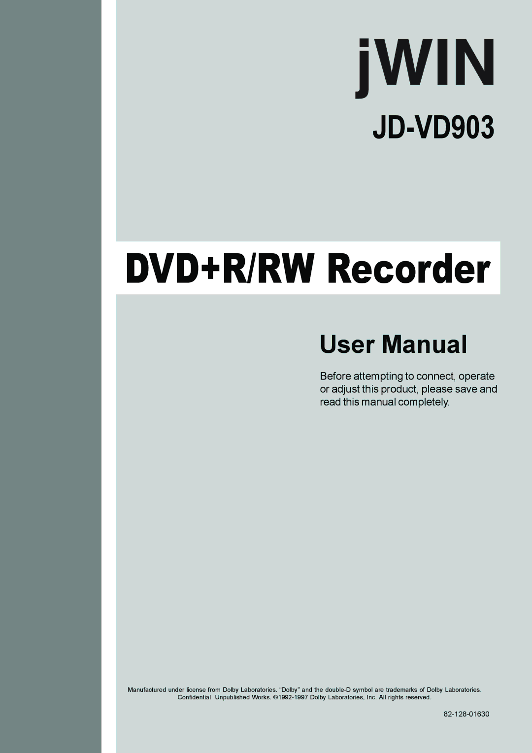 Jwin JD-VD903 user manual DVD+R/RW Recorder 