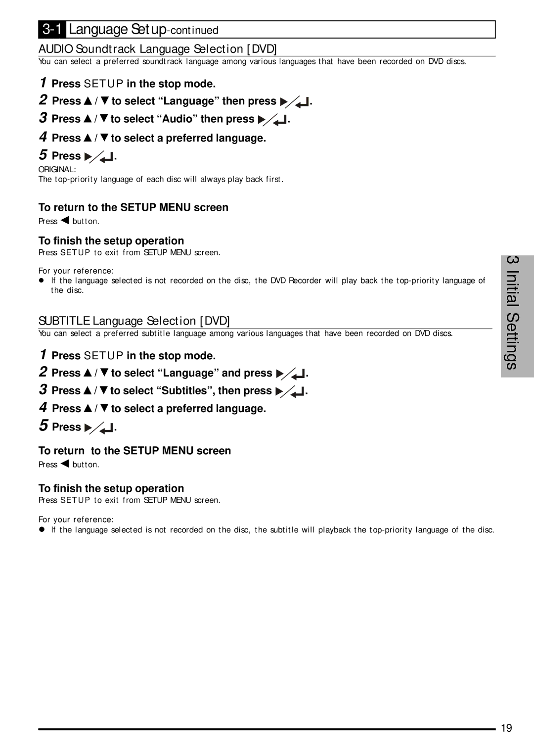 Jwin JD-VD903 user manual Audio Soundtrack Language Selection DVD, Subtitle Language Selection DVD 