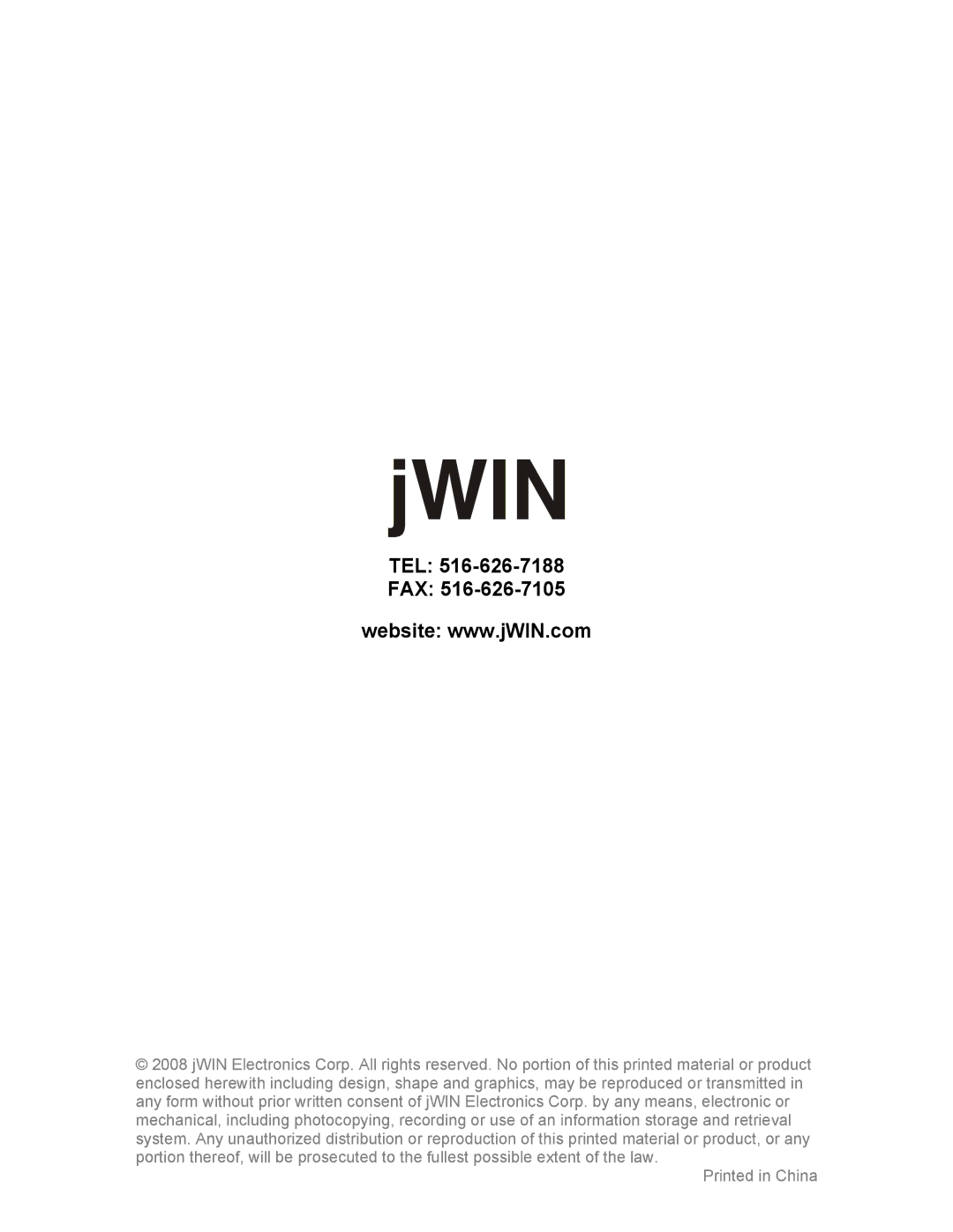 Jwin JDVD760 instruction manual Tel Fax 