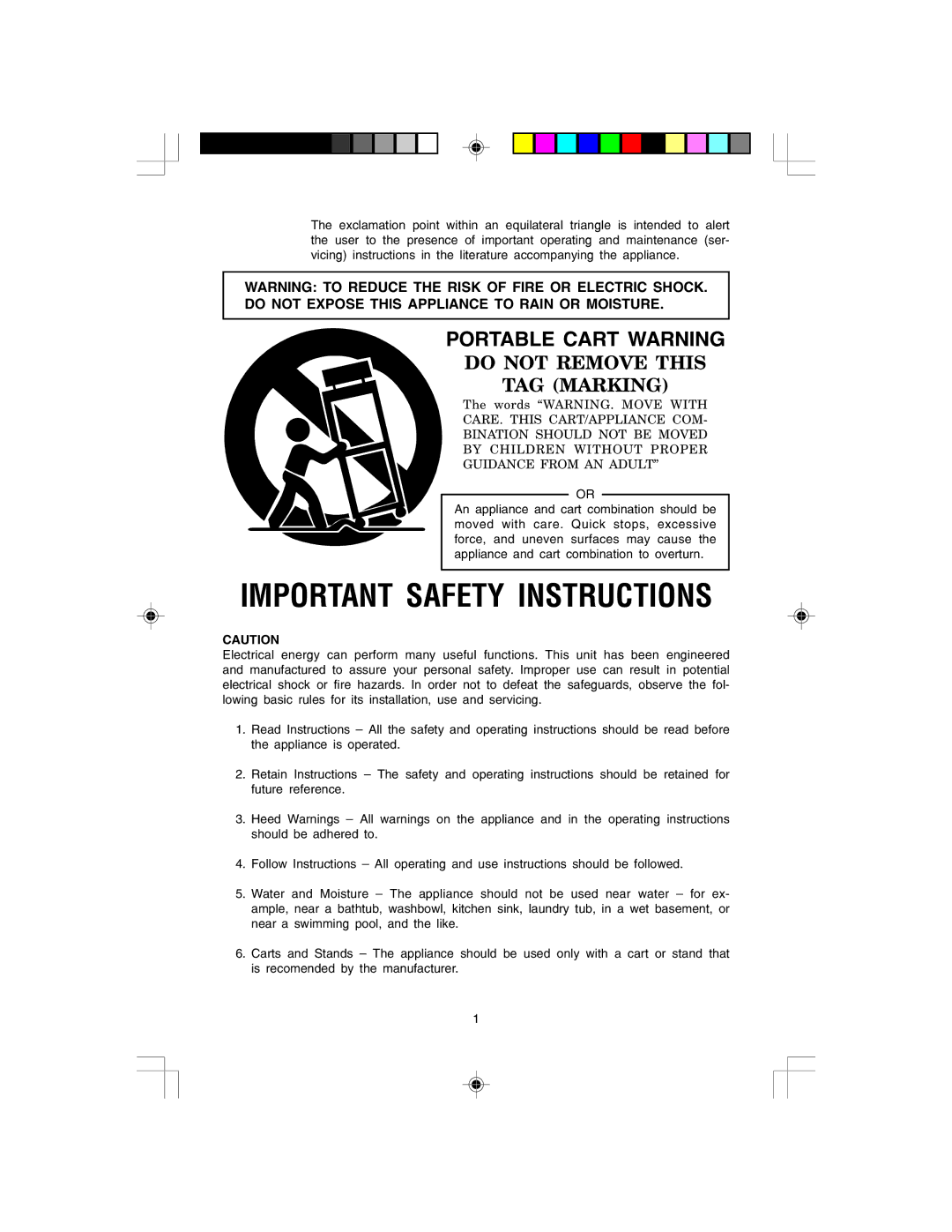 Jwin JK-333 user service Important Safety Instructions 