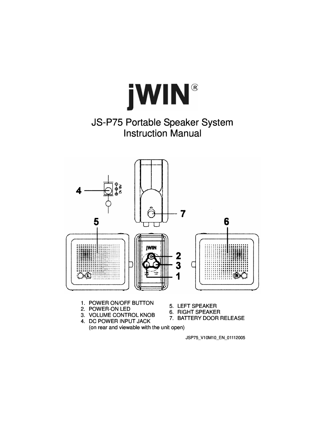 Jwin JS-P75 instruction manual 