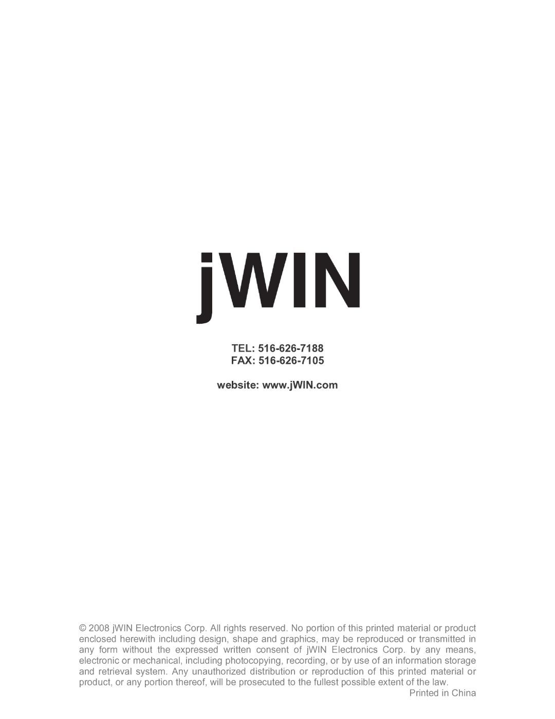 Jwin JT-P433 instruction manual Tel Fax 