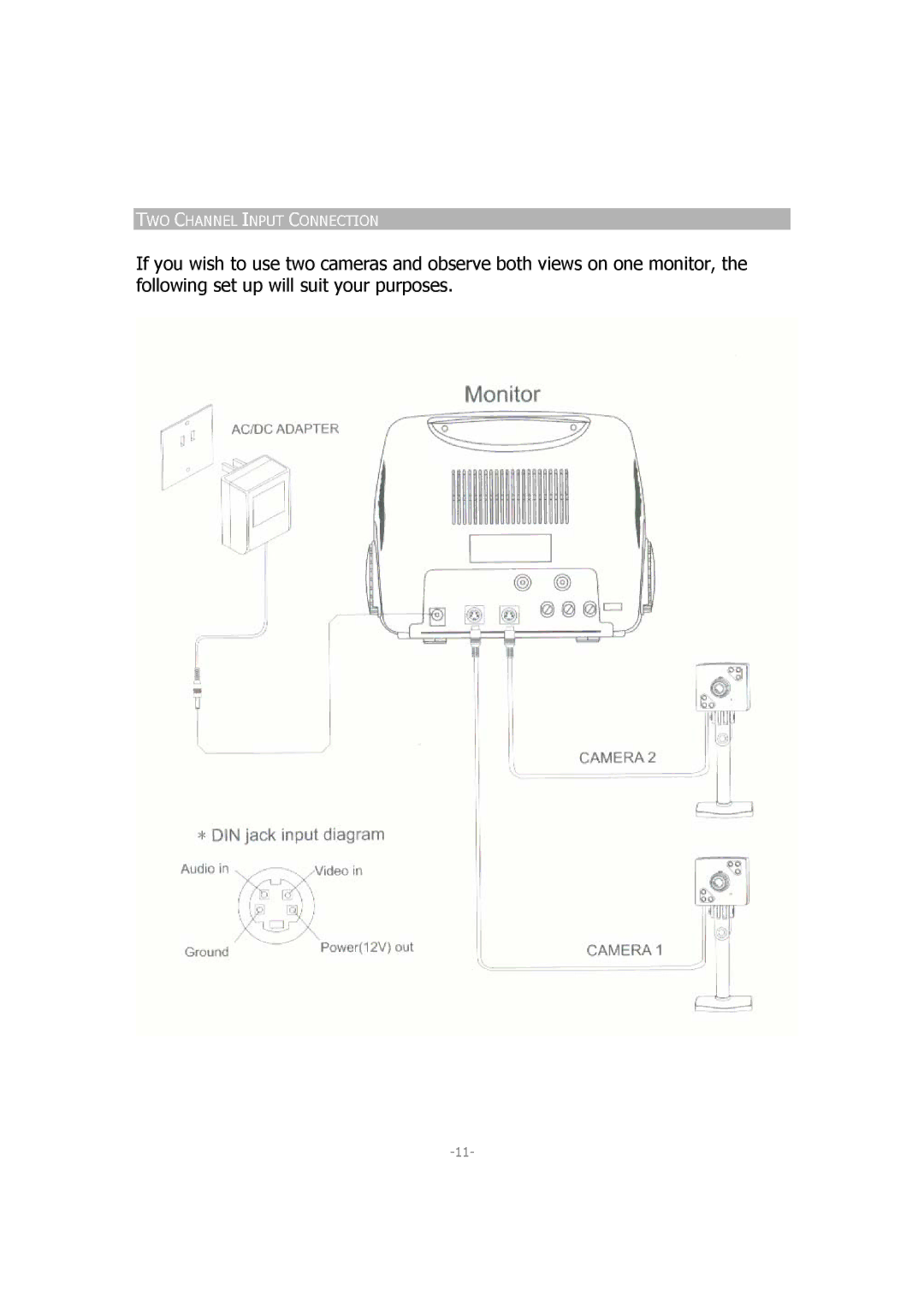 Jwin JV-TV2040 manual TWO Channel Input Connection 