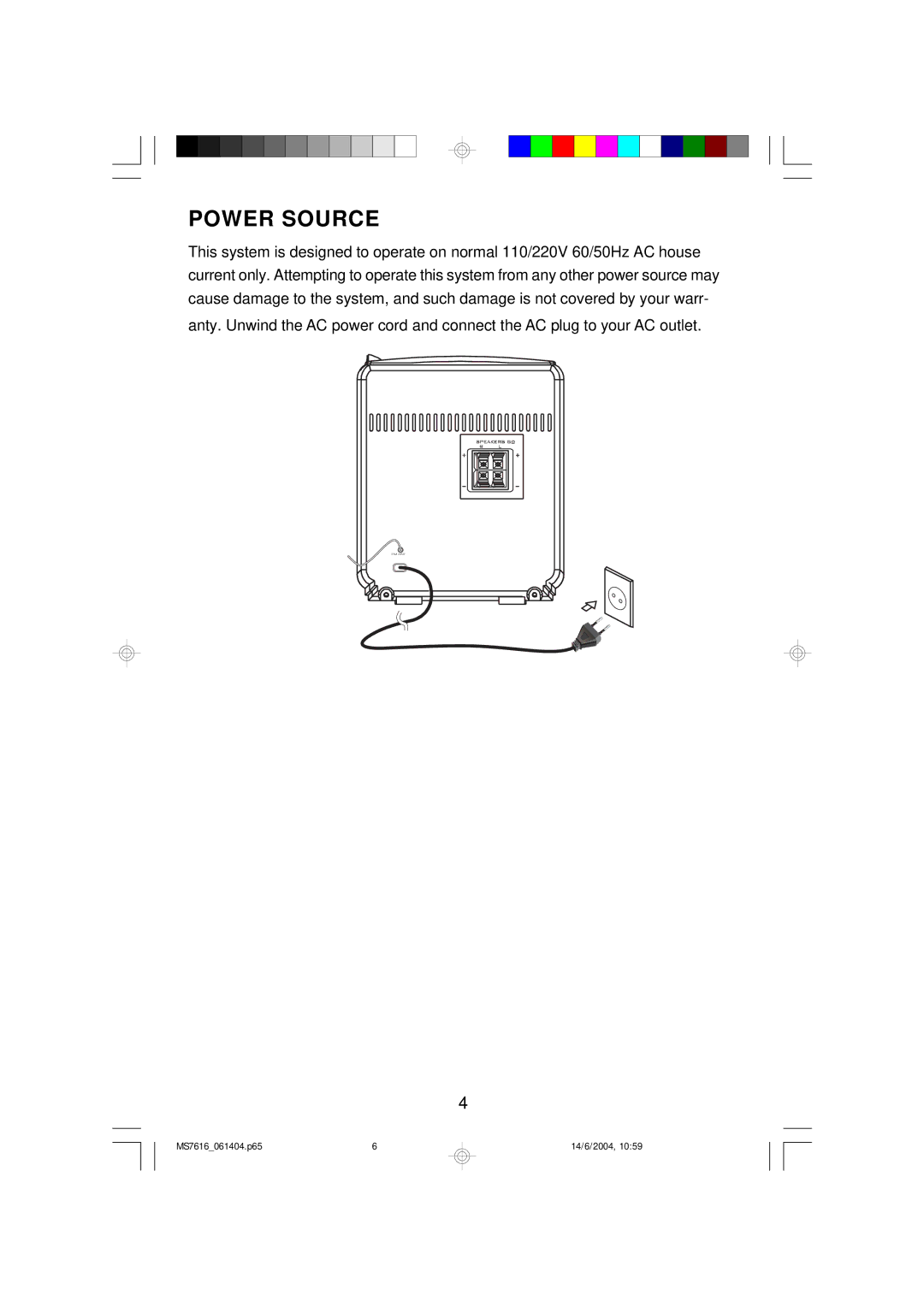 Jwin JX-CD3150D manual Power Source 