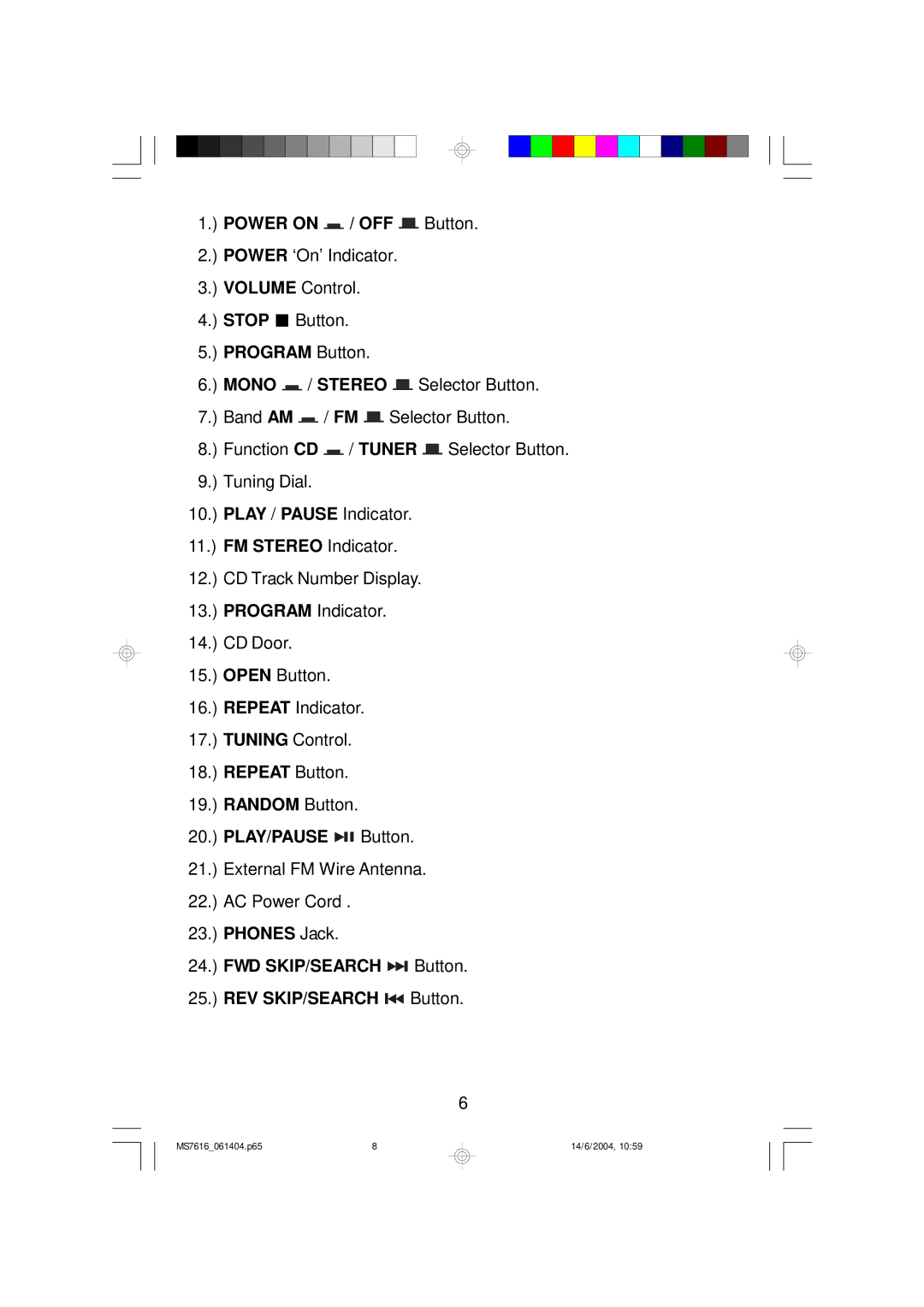 Jwin JX-CD3150D manual Power on OFF 