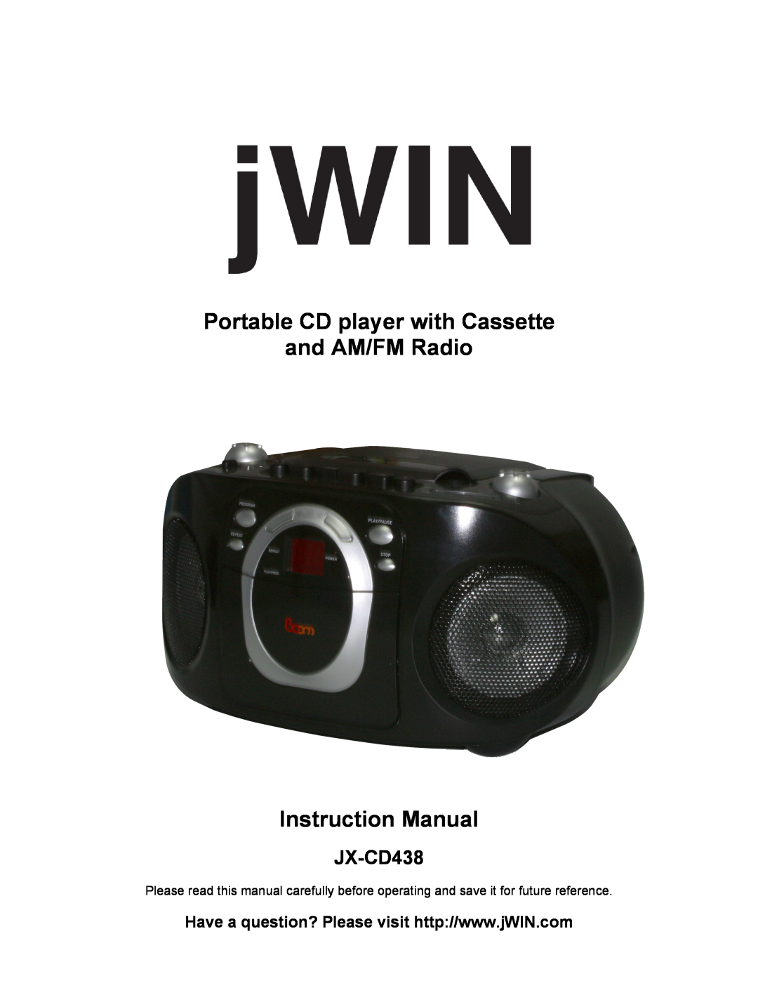 Jwin JX-CD483 instruction manual JX-CD438 