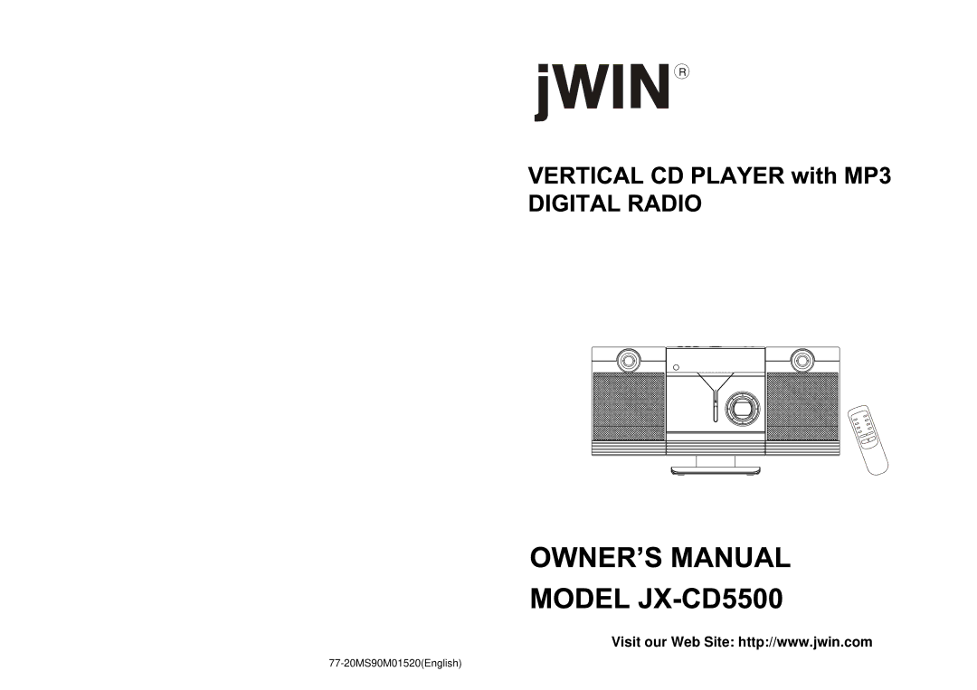 Jwin JX-CD5500 manual 77-20MS90M01520English 