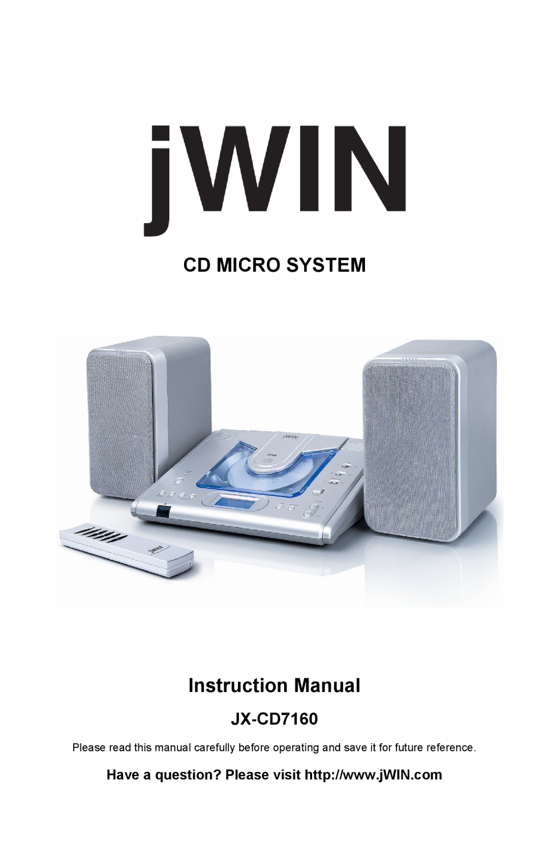 Jwin JX-CD7160 instruction manual CD Micro System 