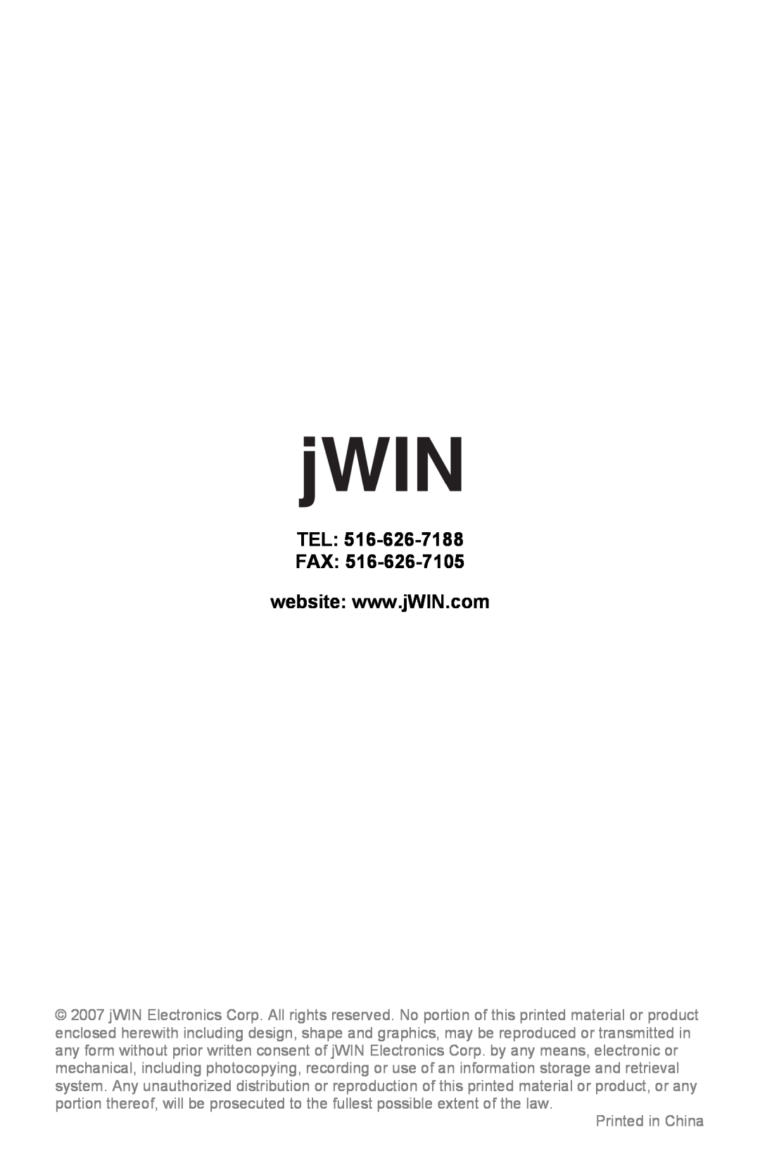 Jwin JX-CD7160 instruction manual 