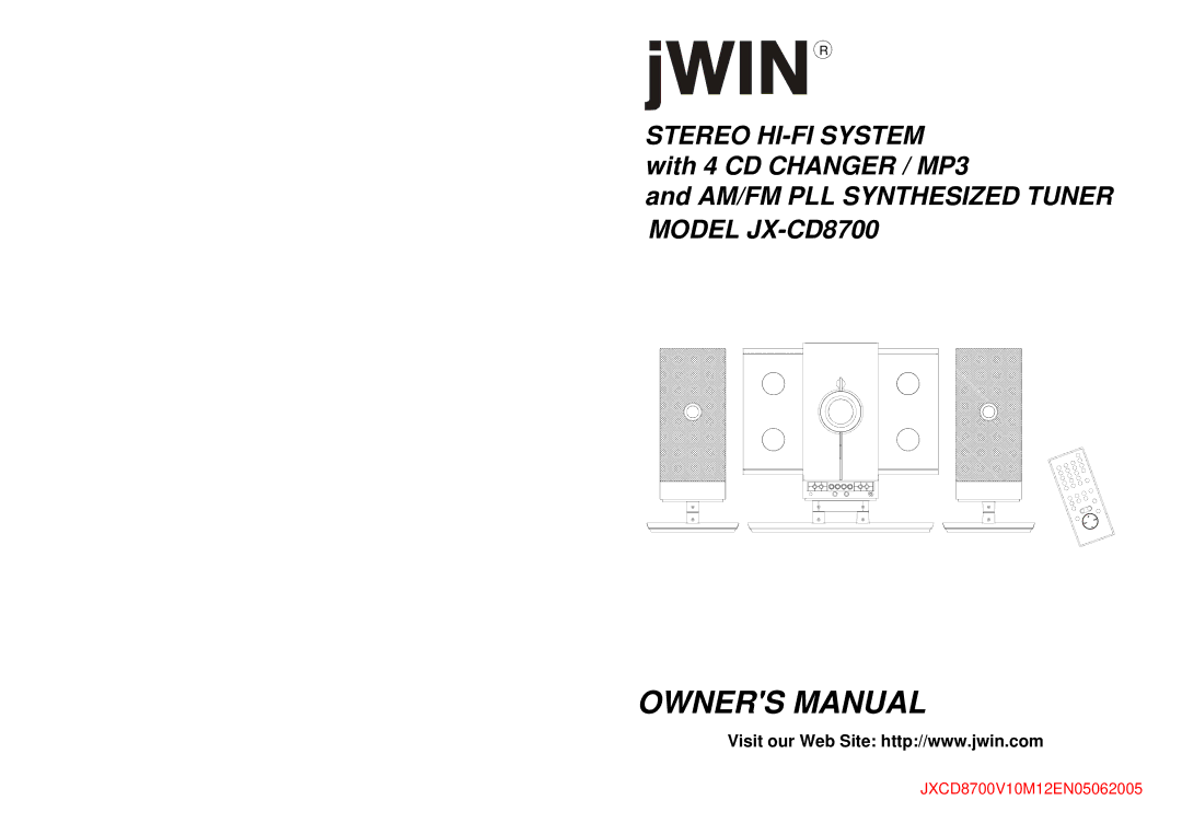 Jwin JX-CD8700 owner manual JXCD8700V10M12EN05062005 