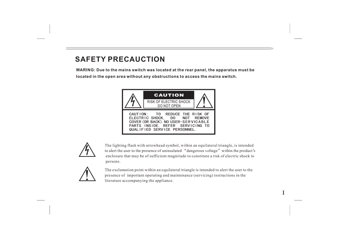 Jwin JX-DVD400 manual Safety Precauction 