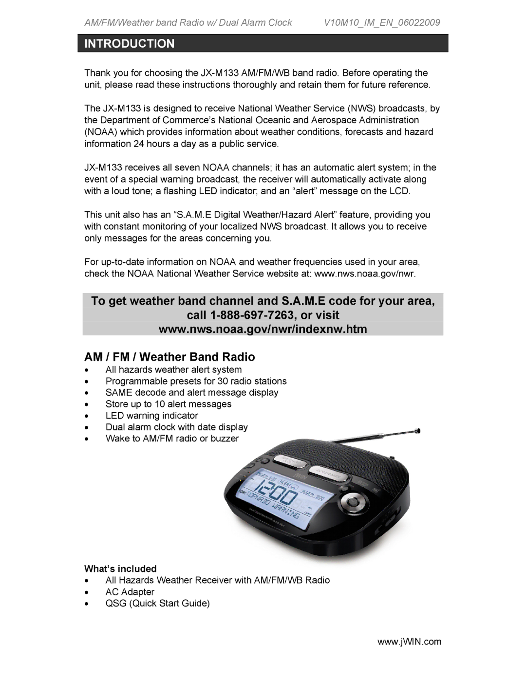 Jwin JX-M133 instruction manual Introduction, What’s included 