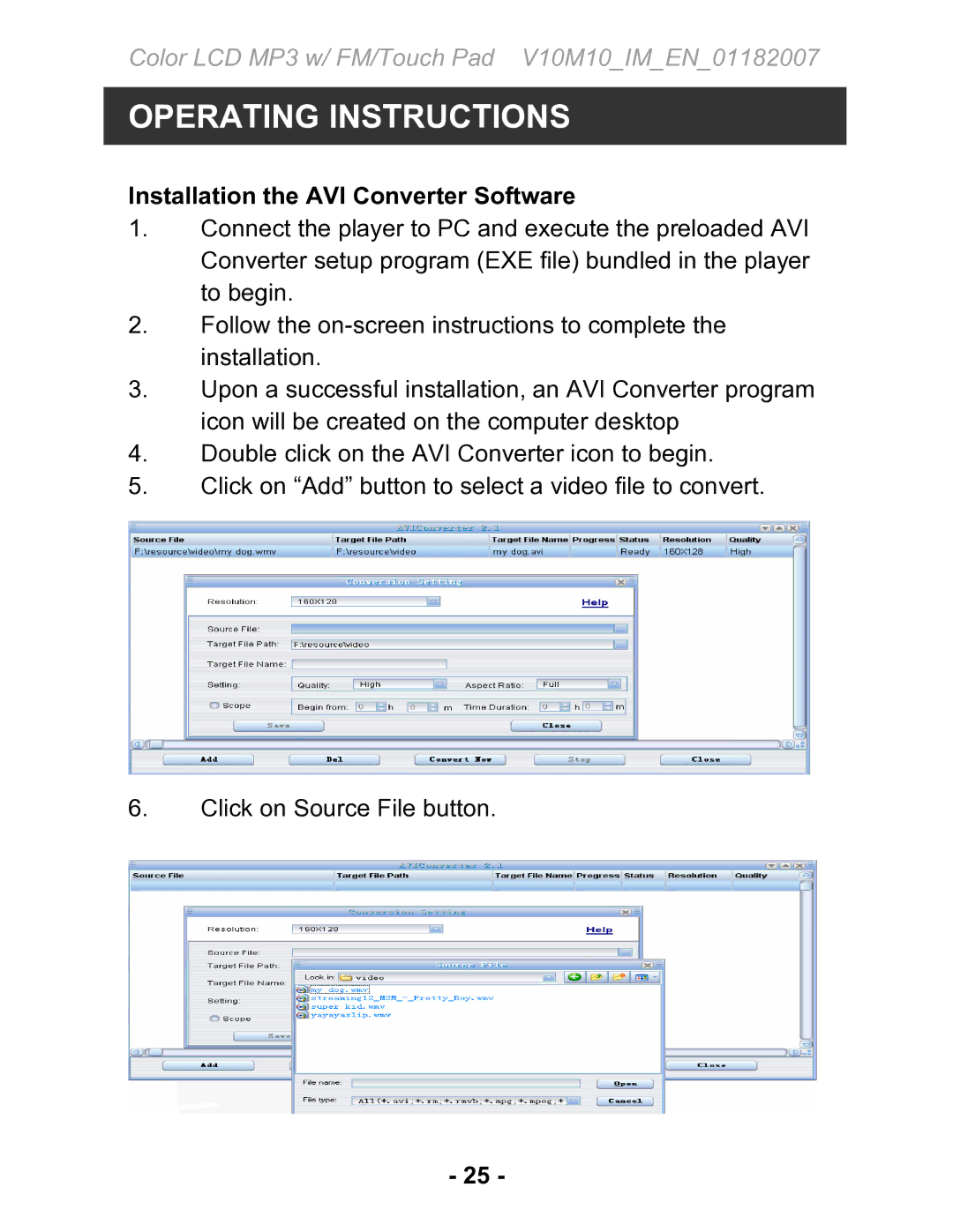 Jwin JX-MP231 instruction manual Installation the AVI Converter Software 