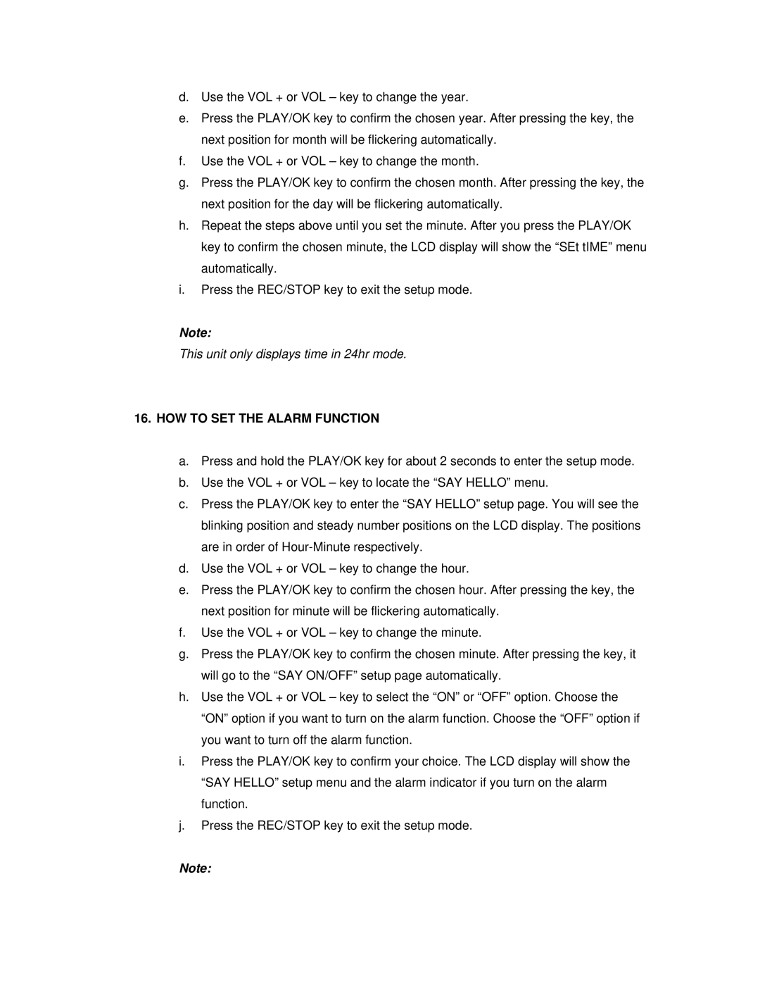 Jwin JX-R86 user manual HOW to SET the Alarm Function 