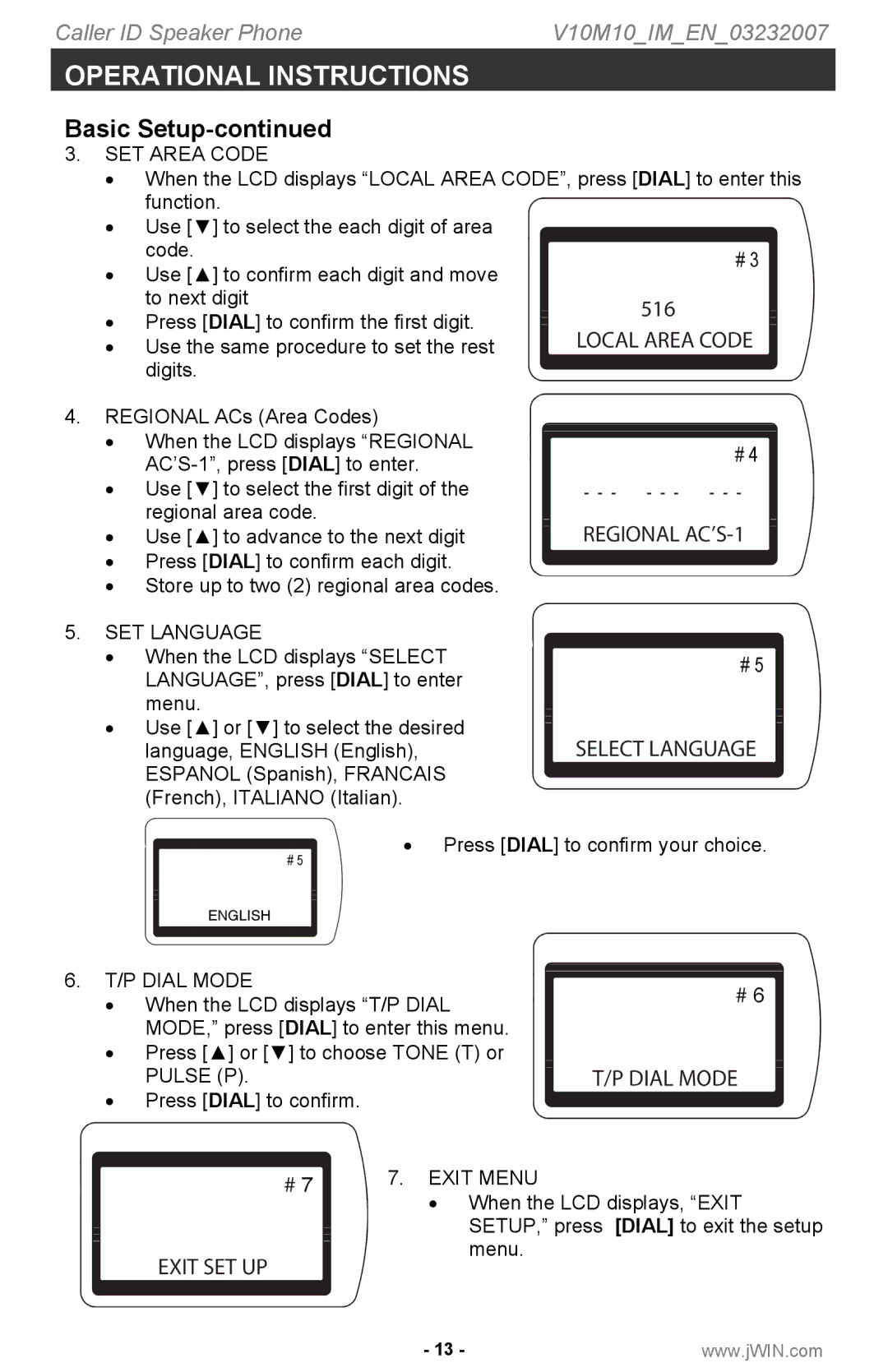 Jwin P531 instruction manual Exit Menu 