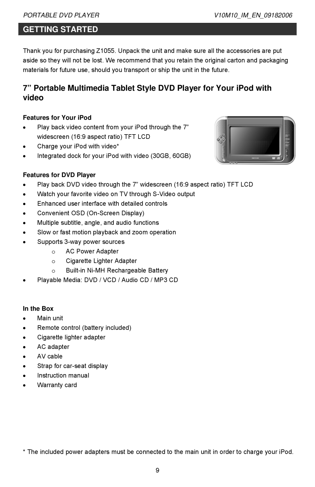 Jwin Z1055 instruction manual Features for Your iPod 