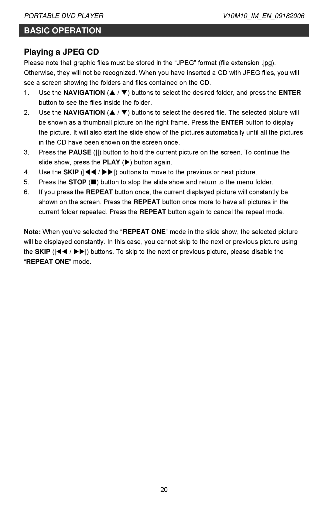 Jwin Z1055 instruction manual Playing a Jpeg CD 